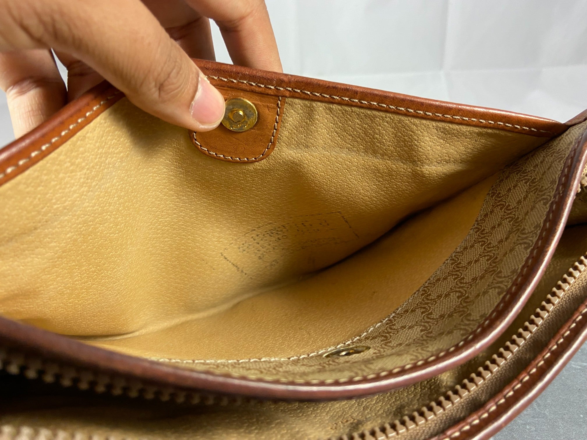 Celine Macadam Clutch Beige