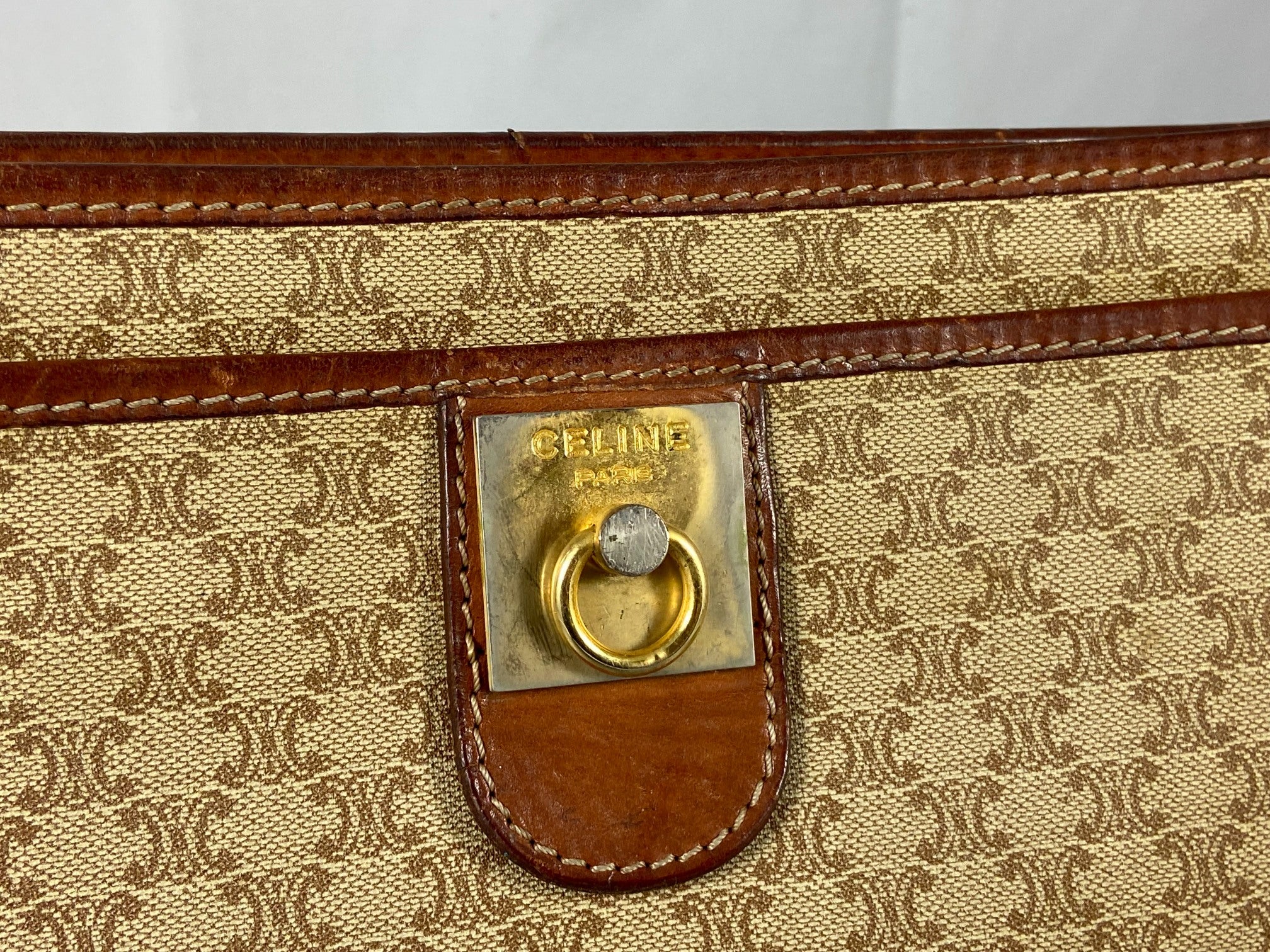 Celine Macadam Clutch Beige