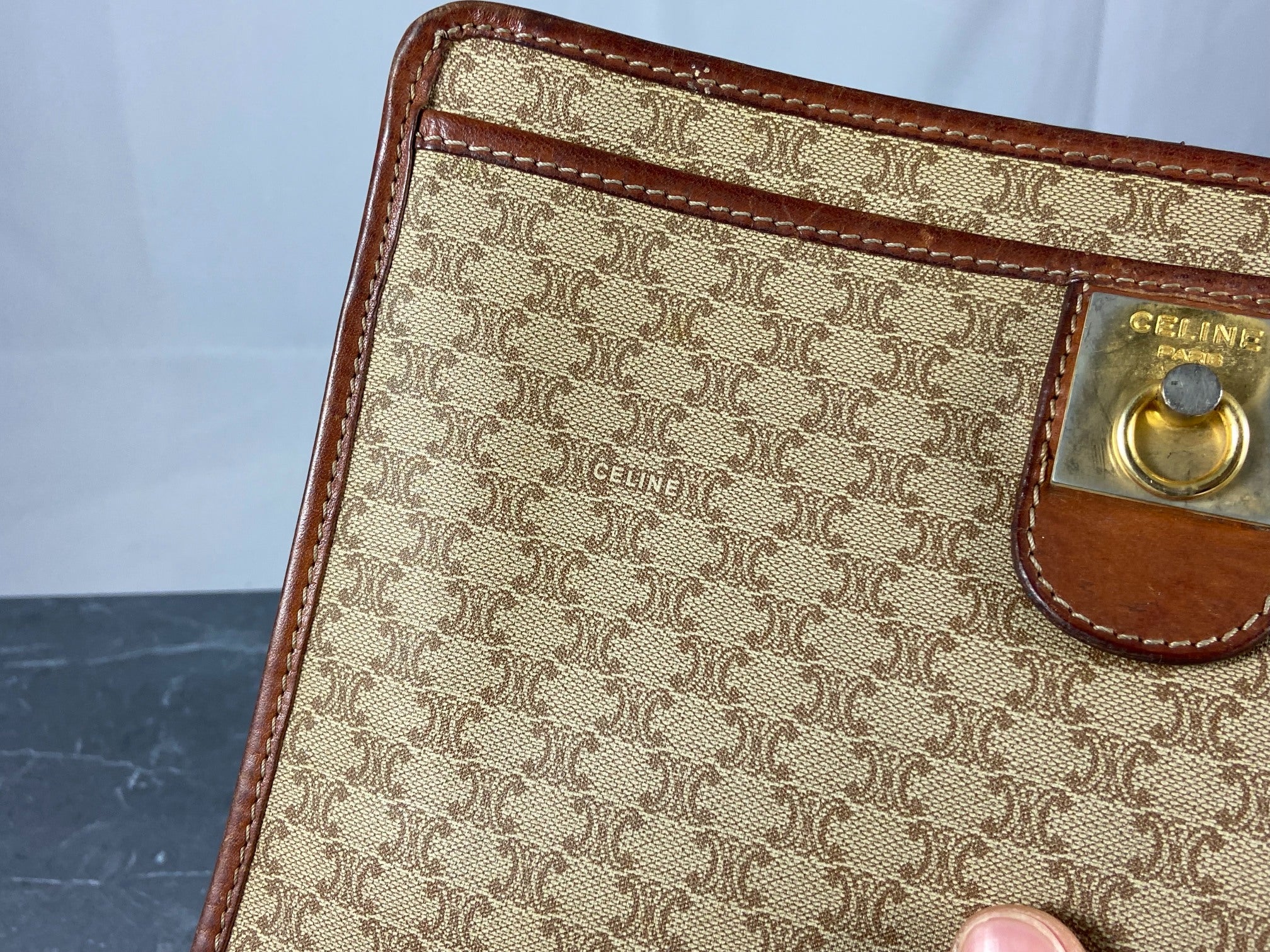 Celine Macadam Clutch Beige