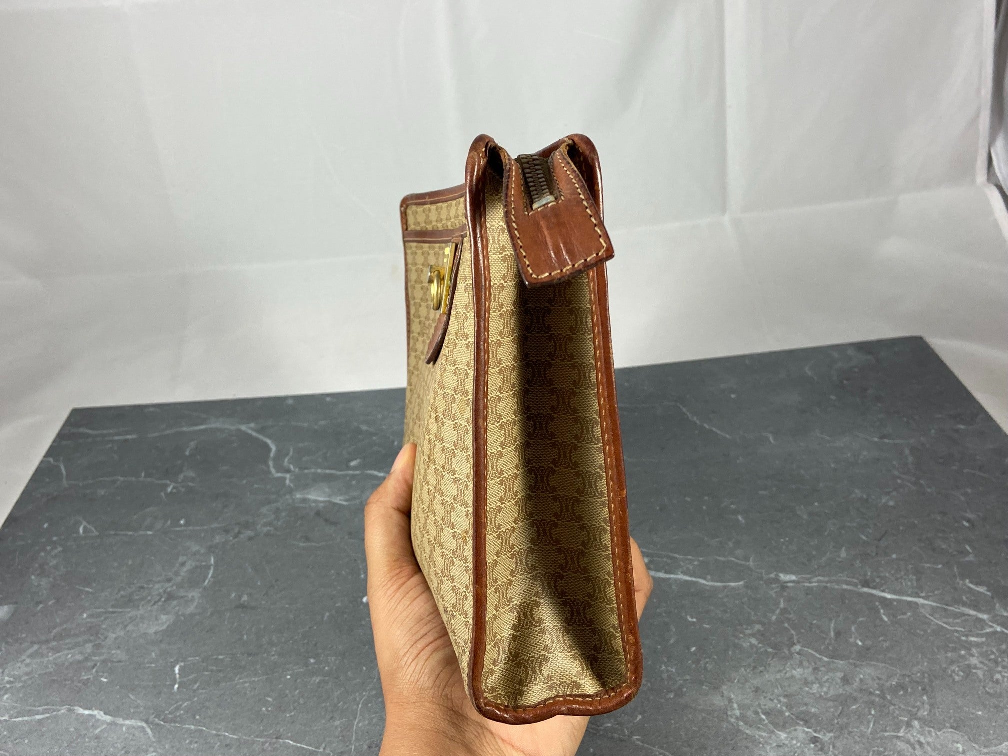 Celine Macadam Clutch Beige