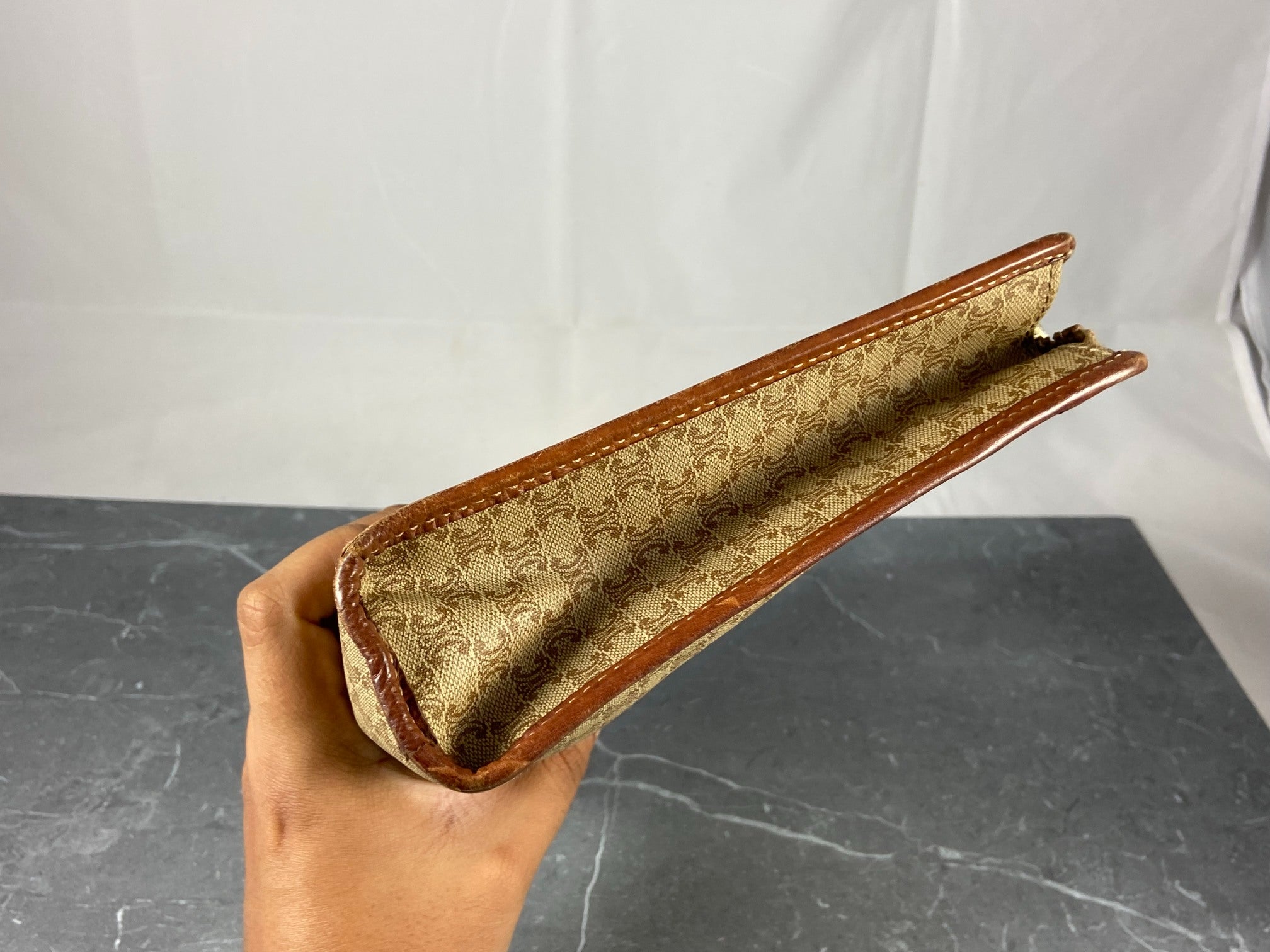 Celine Macadam Clutch Beige