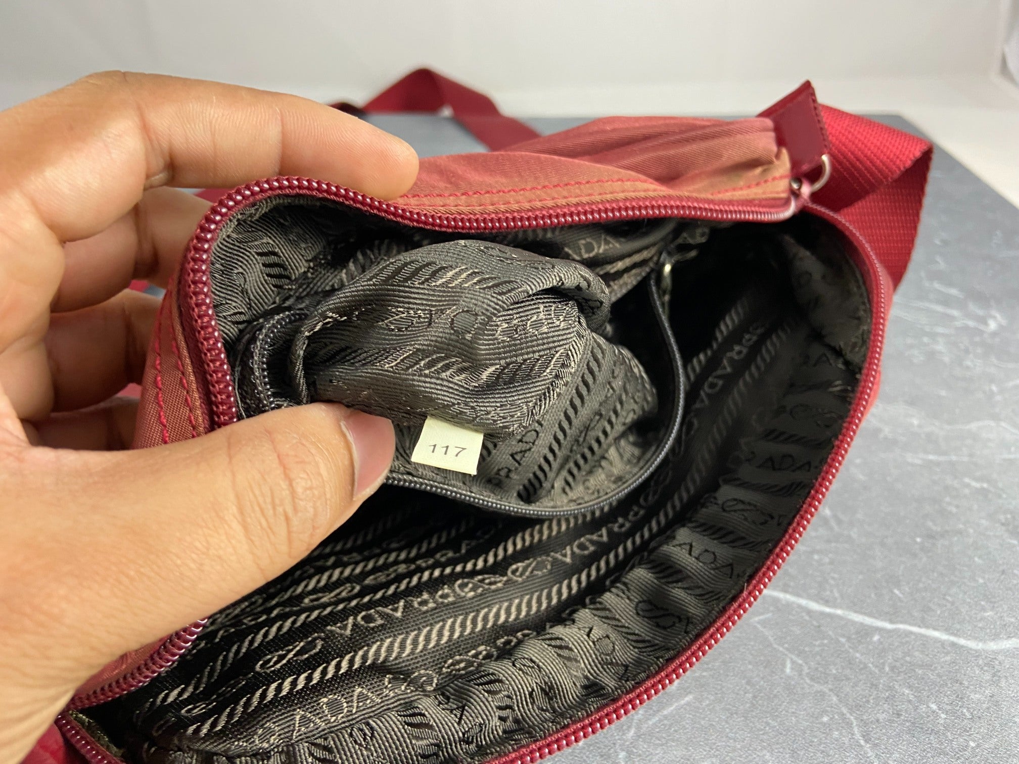 Prada Tessuto Nylon Shoulder / Crossbody Bag Red