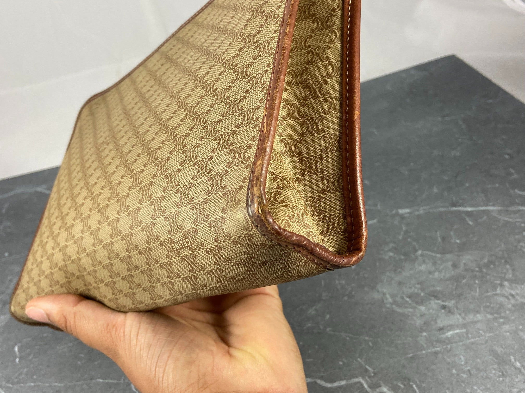 Celine Macadam Clutch Beige