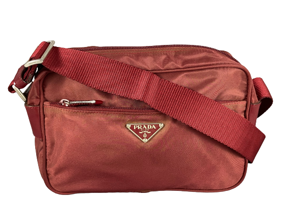 Prada Tessuto Nylon Shoulder / Crossbody Bag Red