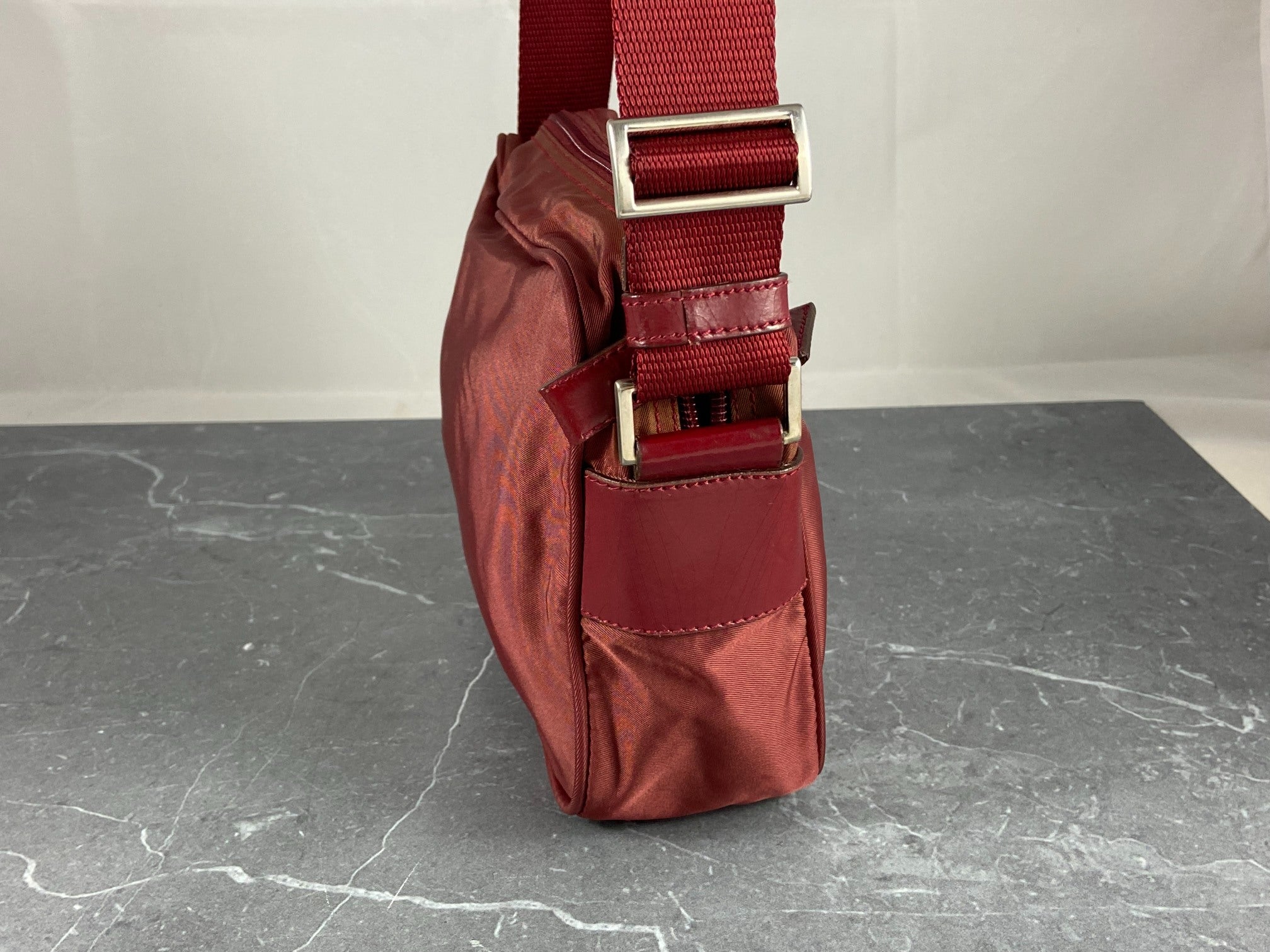 Prada Tessuto Nylon Shoulder / Crossbody Bag Red