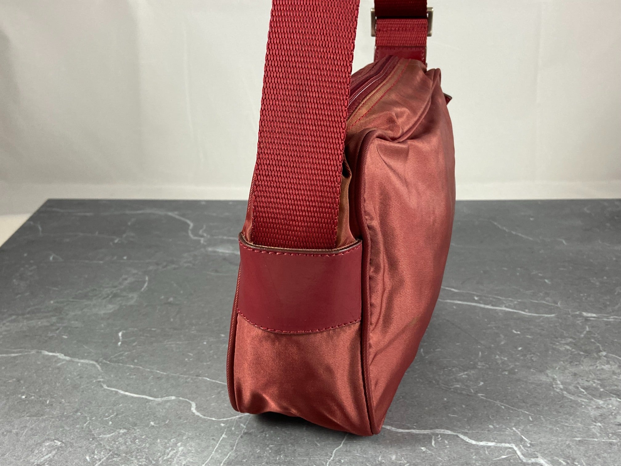 Prada Tessuto Nylon Shoulder / Crossbody Bag Red