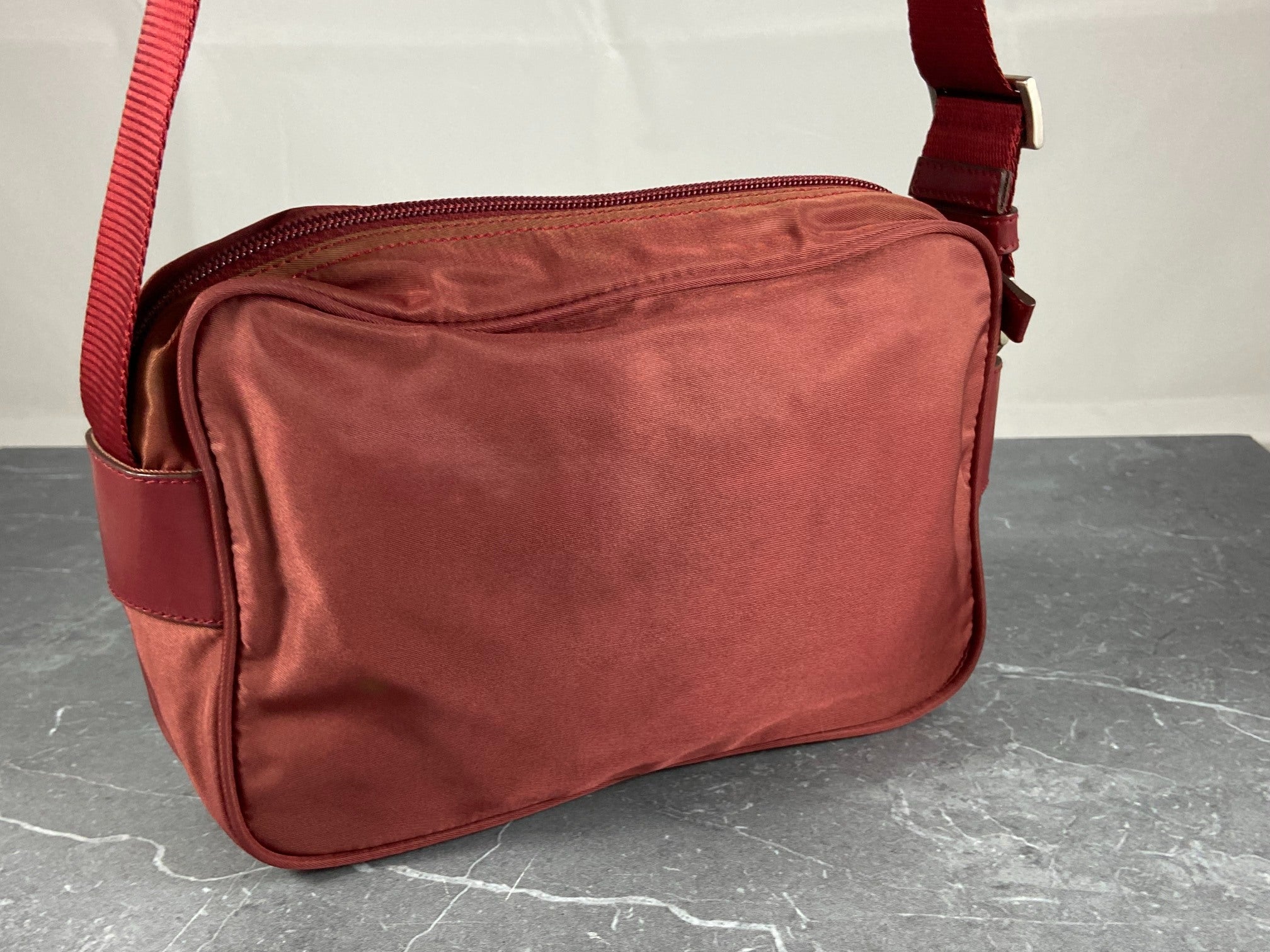 Prada Tessuto Nylon Shoulder / Crossbody Bag Red