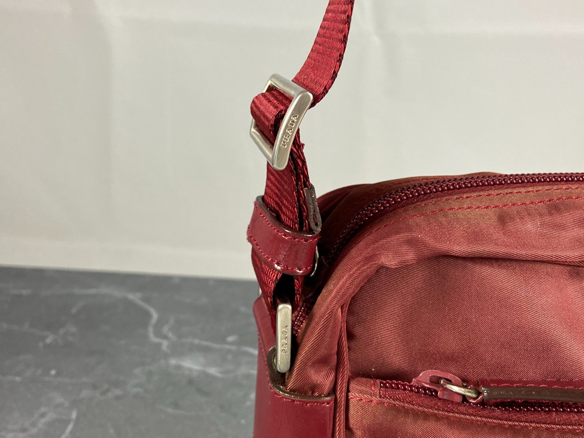 Prada Tessuto Nylon Shoulder / Crossbody Bag Red