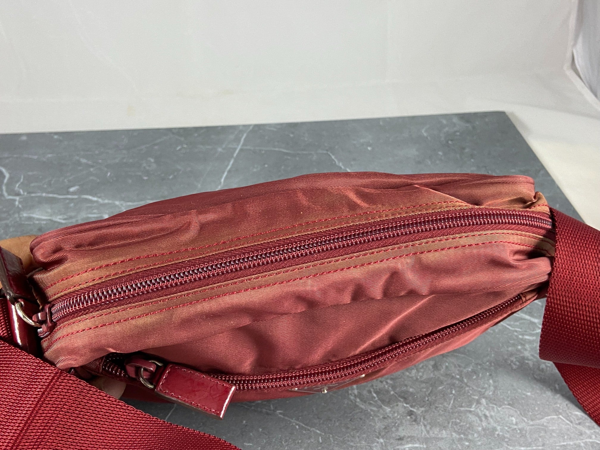 Prada Tessuto Nylon Shoulder / Crossbody Bag Red