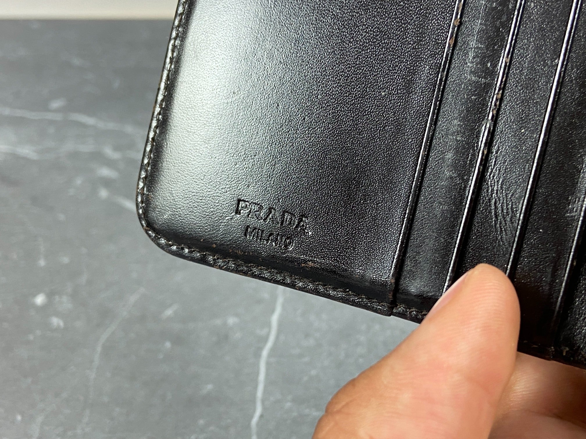 Prada Compact Zip Wallet Beige Canvas