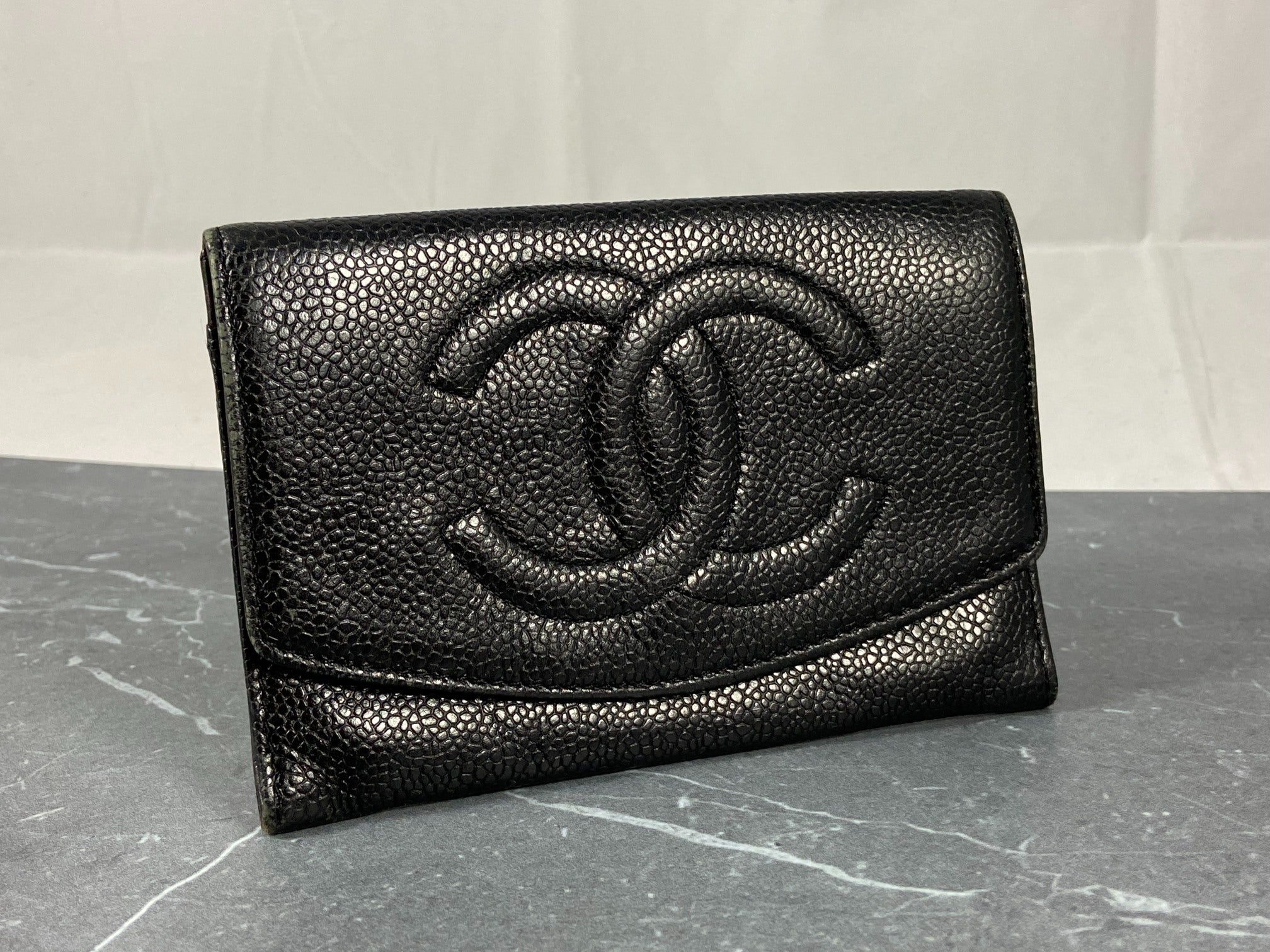 Chanel CC Long Wallet Black Caviar Leather incl. Box