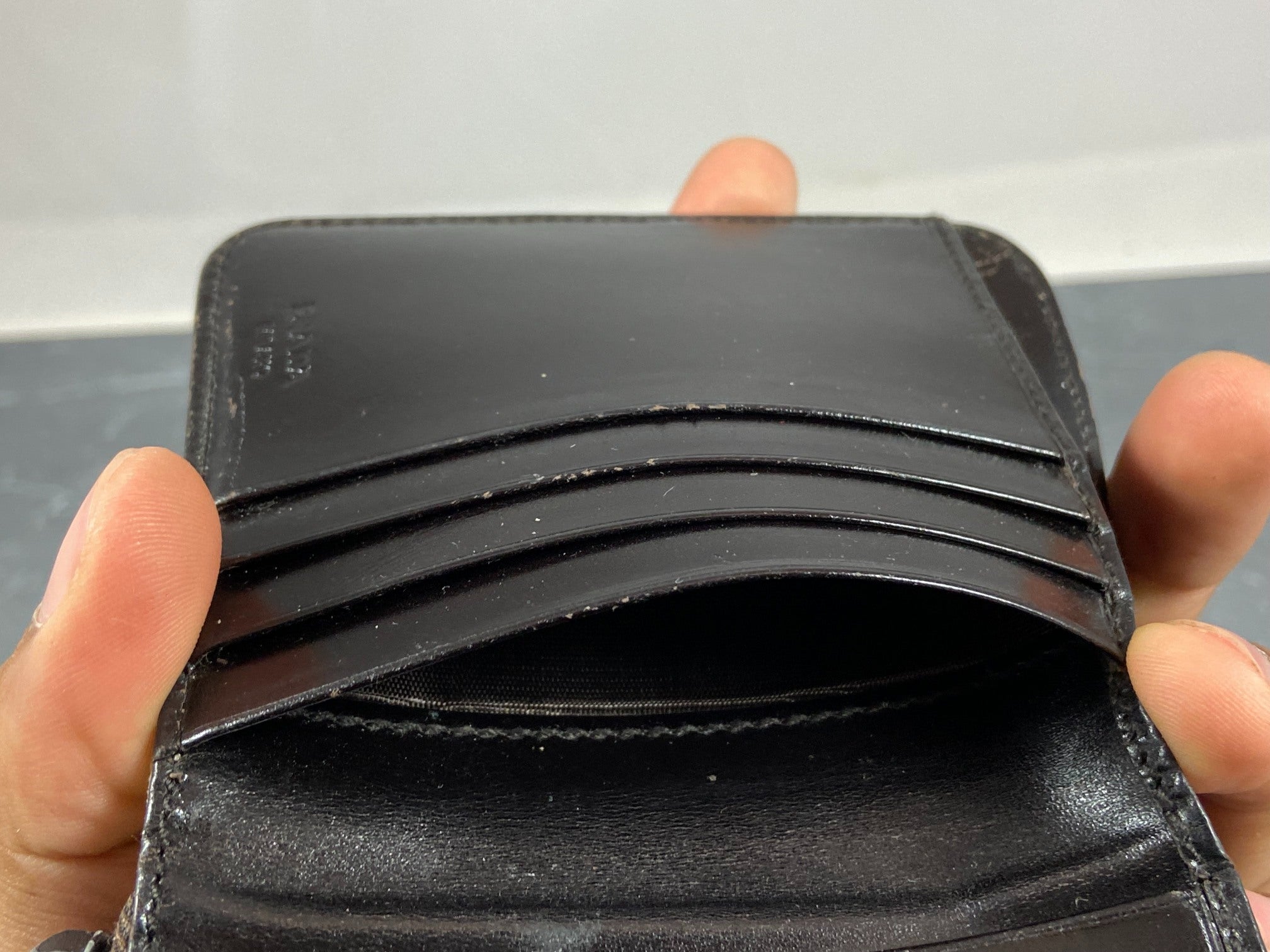 Prada Compact Zip Wallet Beige Canvas