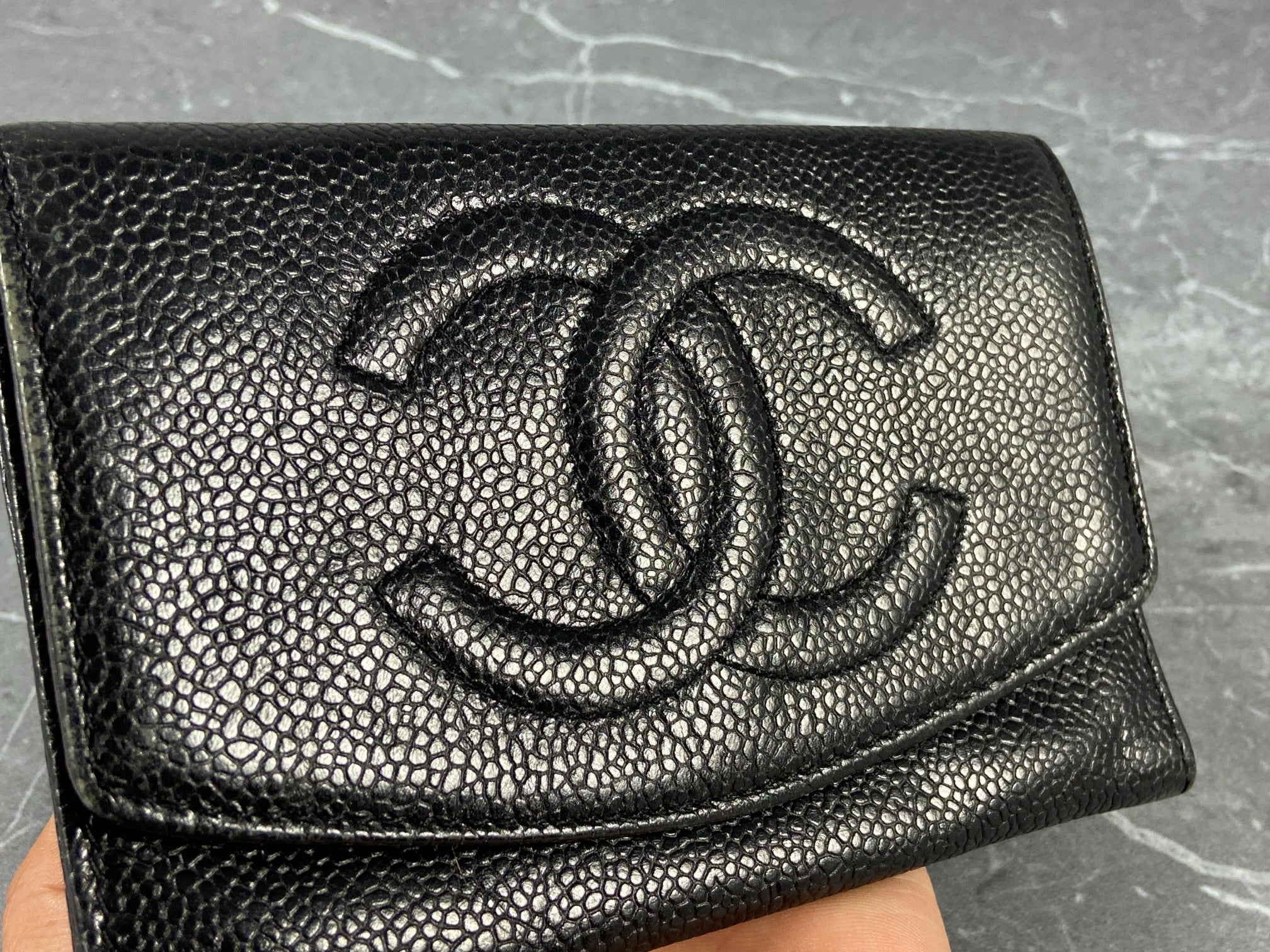 Chanel CC Long Wallet Black Caviar Leather incl. Box