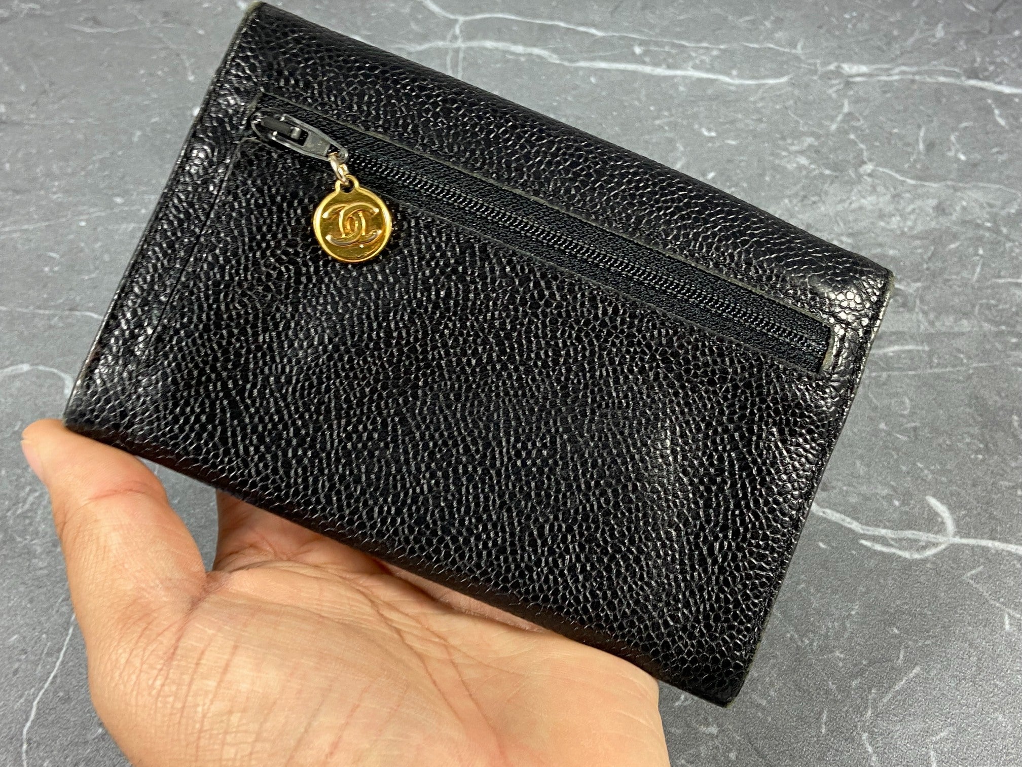 Chanel CC Long Wallet Black Caviar Leather incl. Box