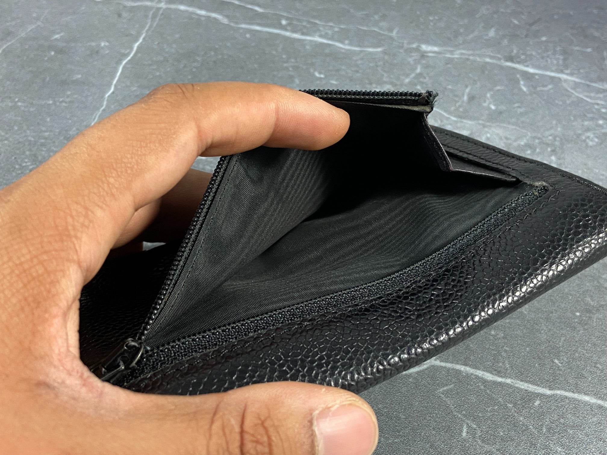 Chanel CC Long Wallet Black Caviar Leather incl. Box