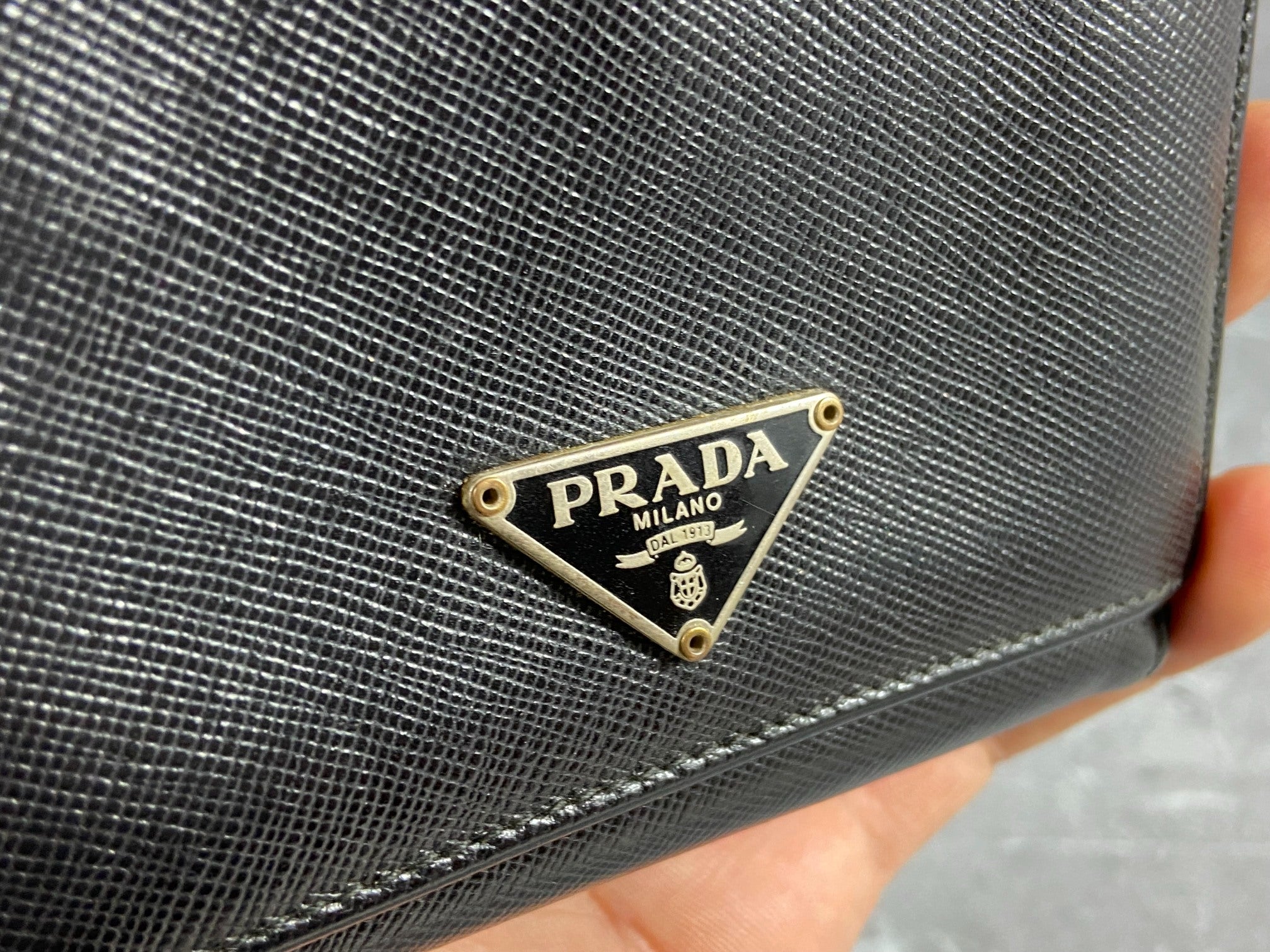 Prada Saffiano Trifold Wallet Black