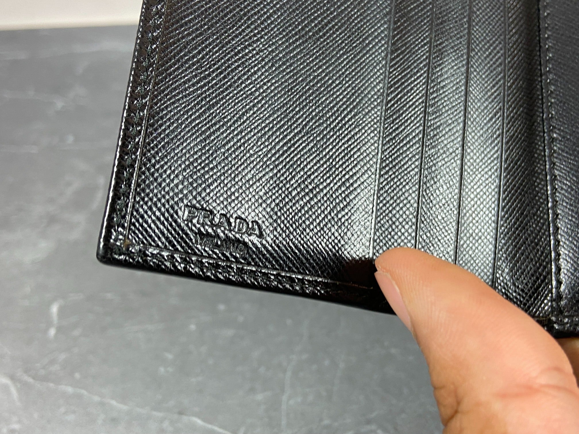 Prada Saffiano Trifold Wallet Black