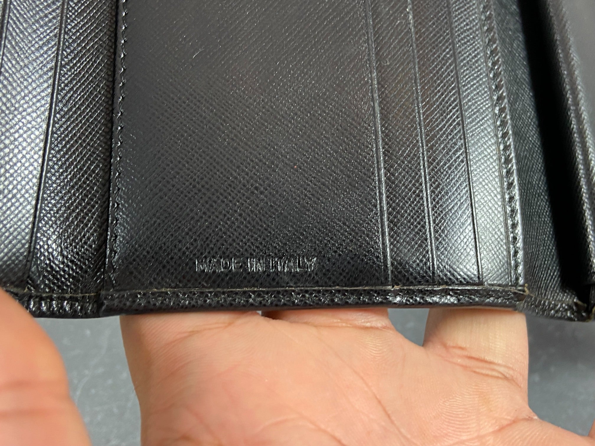 Prada Saffiano Trifold Wallet Black