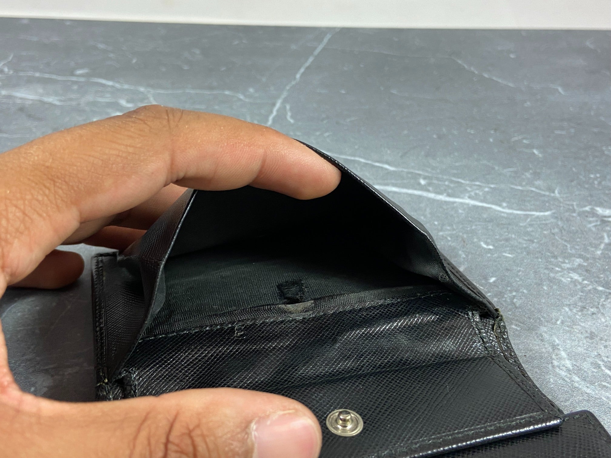 Prada Saffiano Trifold Wallet Black