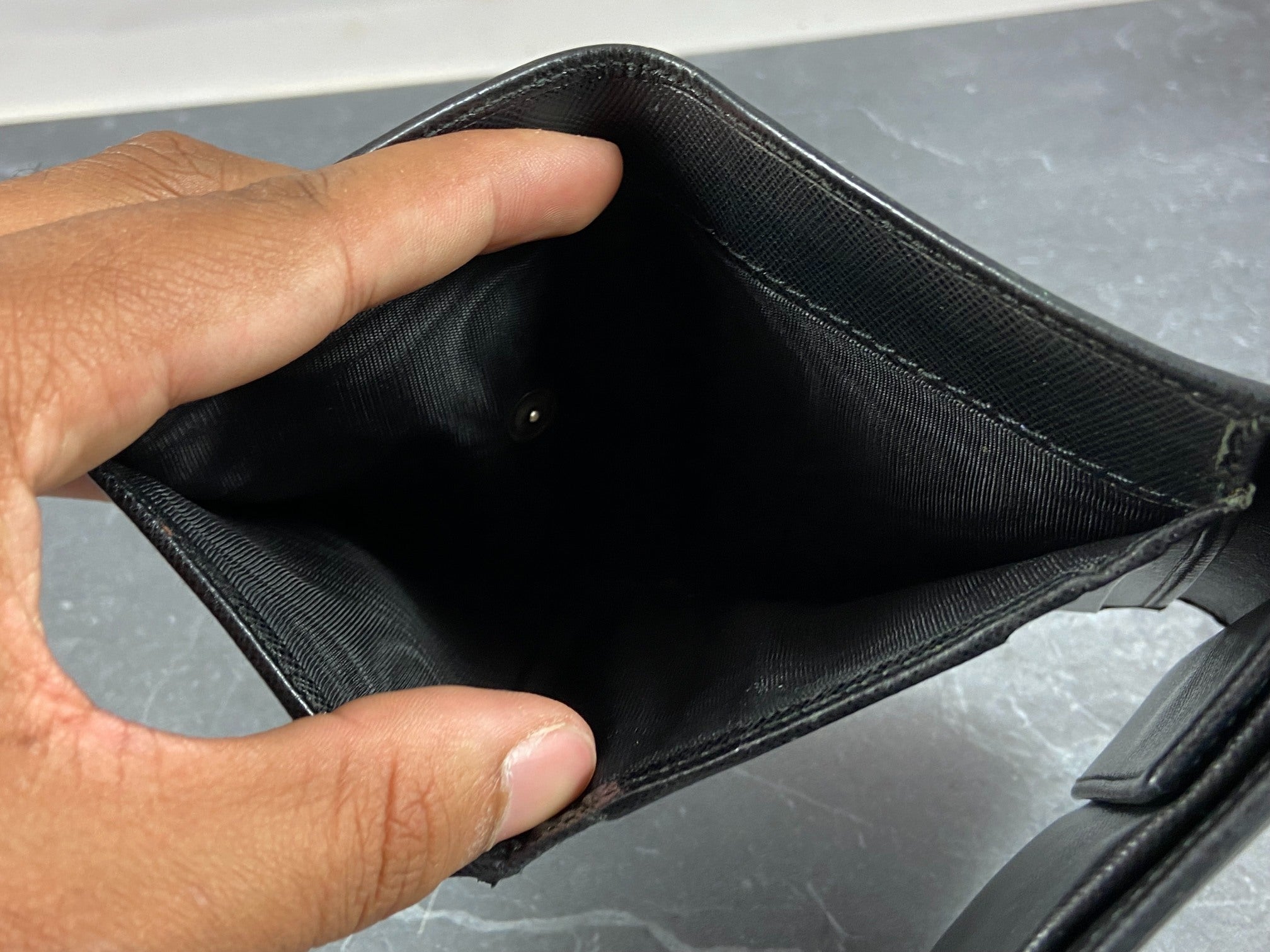 Prada Saffiano Trifold Wallet Black