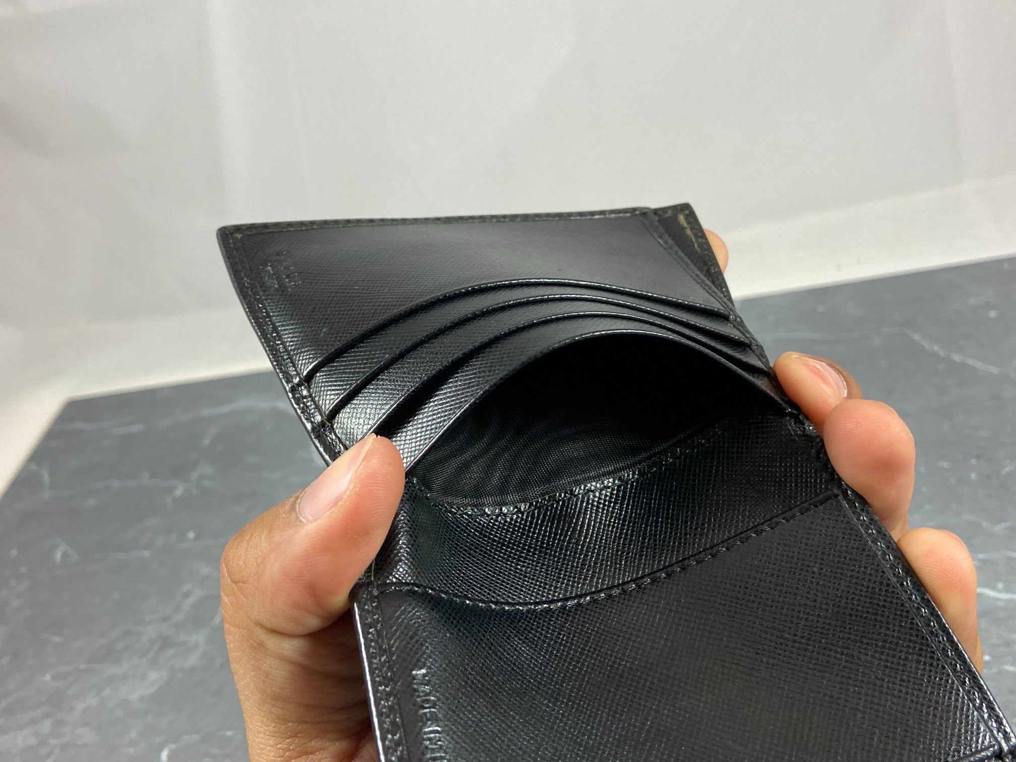 Prada Saffiano Trifold Wallet Black