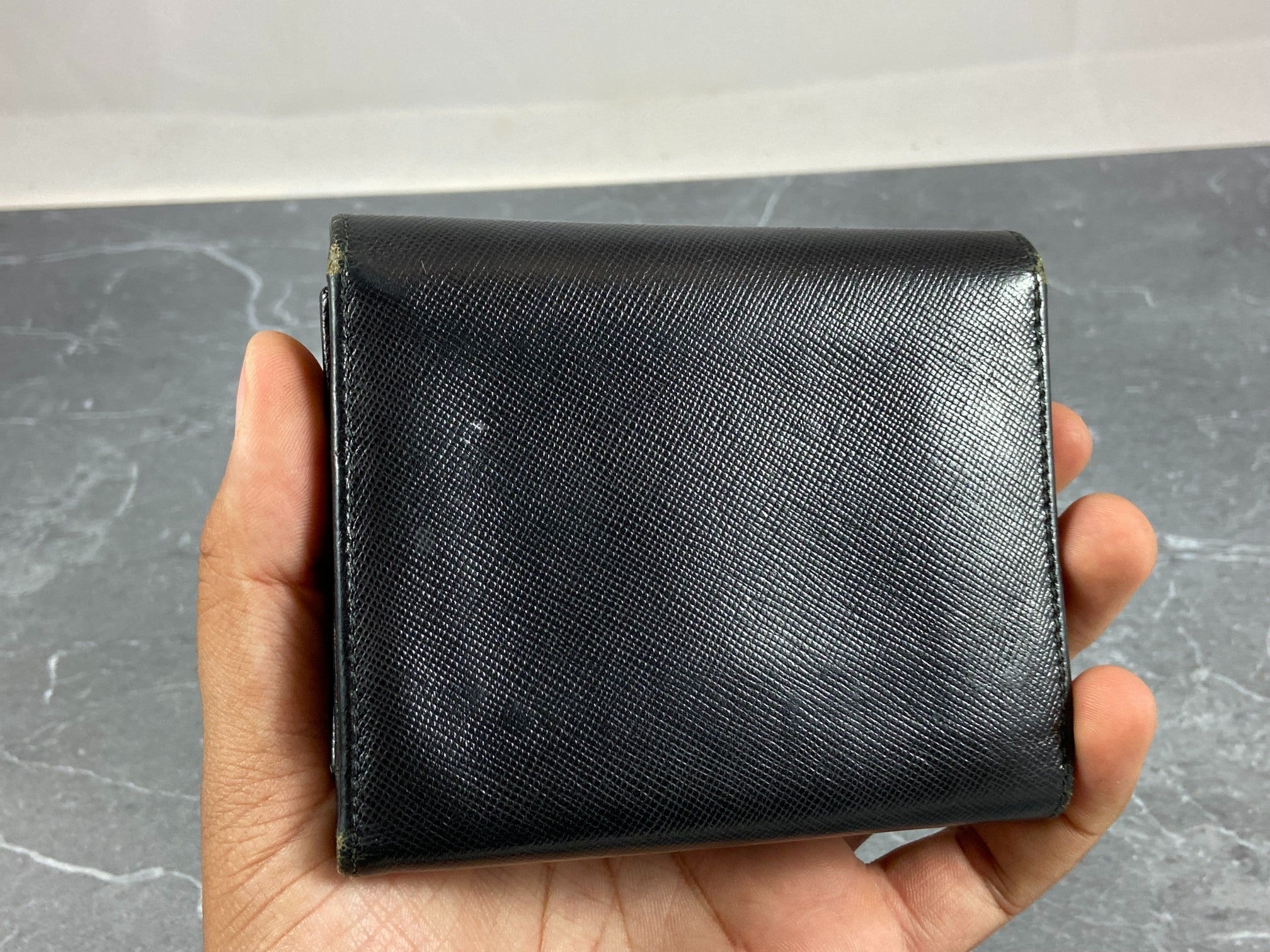 Prada Saffiano Trifold Wallet Black