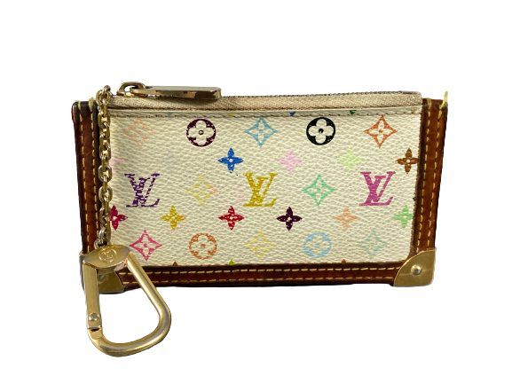 Louis Vuitton Monogram LV Logo Murakami Black Multicolor Key Card Pouch Cles