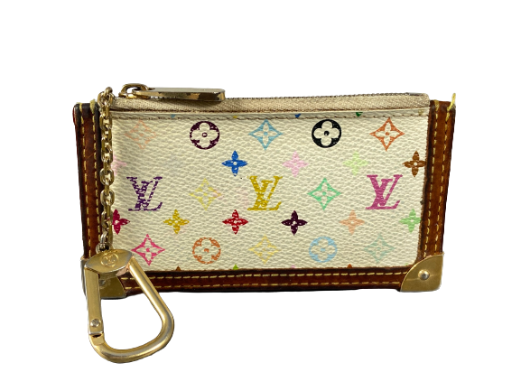 Louis Vuitton Pochette Cles Key Pouch Murakami Multicolor White