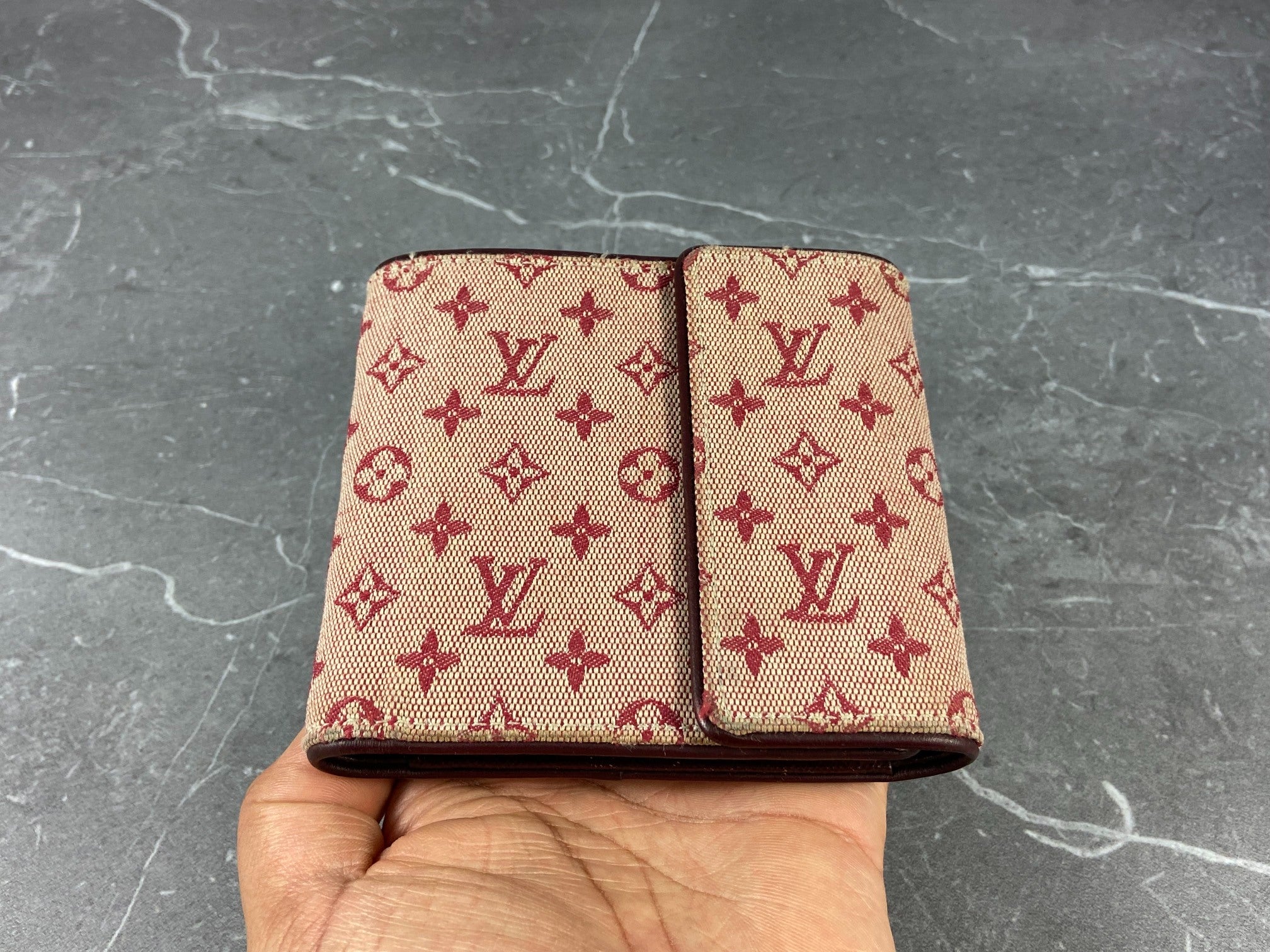 Louis Vuitton Compact Wallet Cherry Mini Lin Monogram