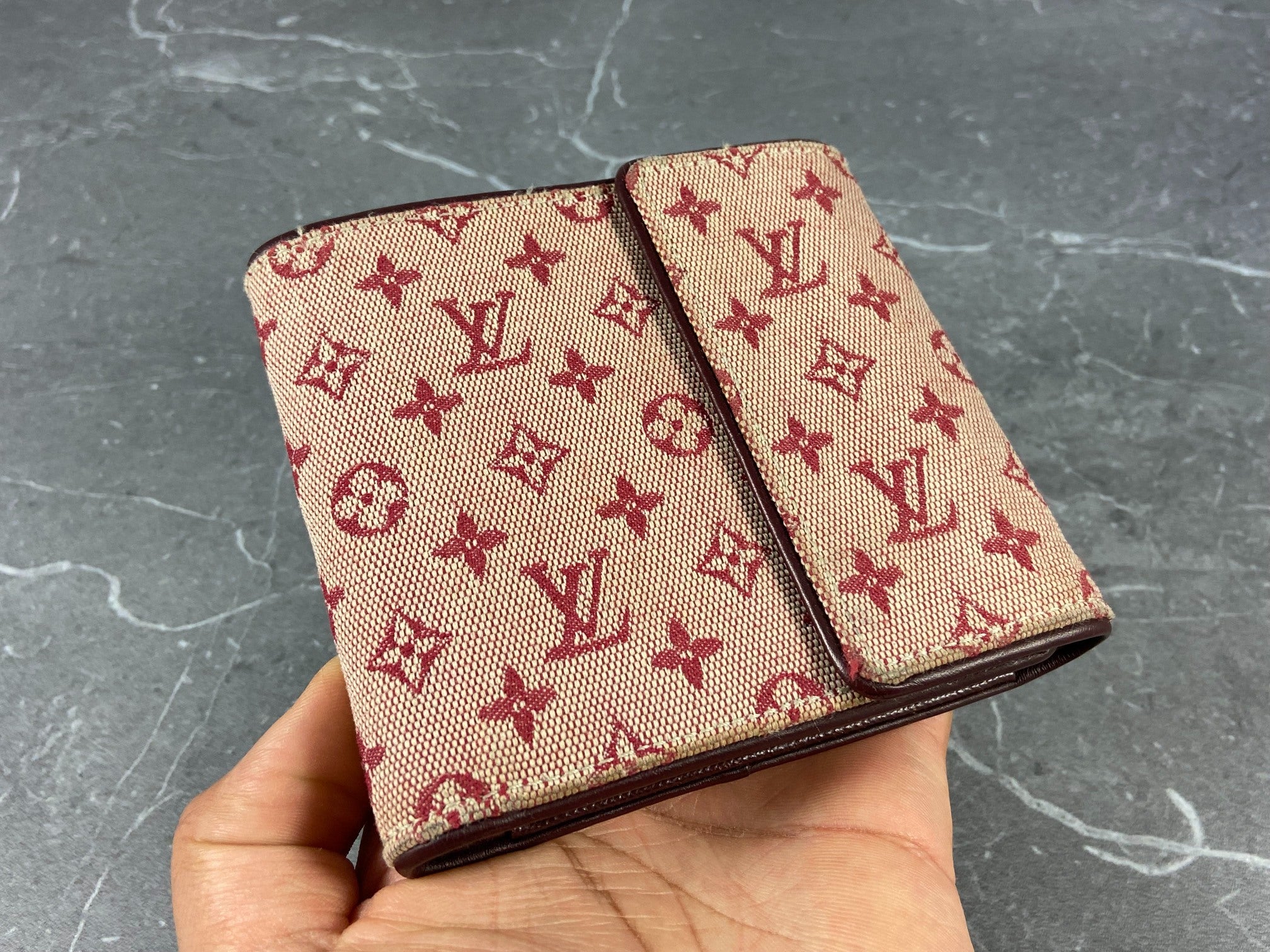 Louis Vuitton Compact Wallet Cherry Mini Lin Monogram