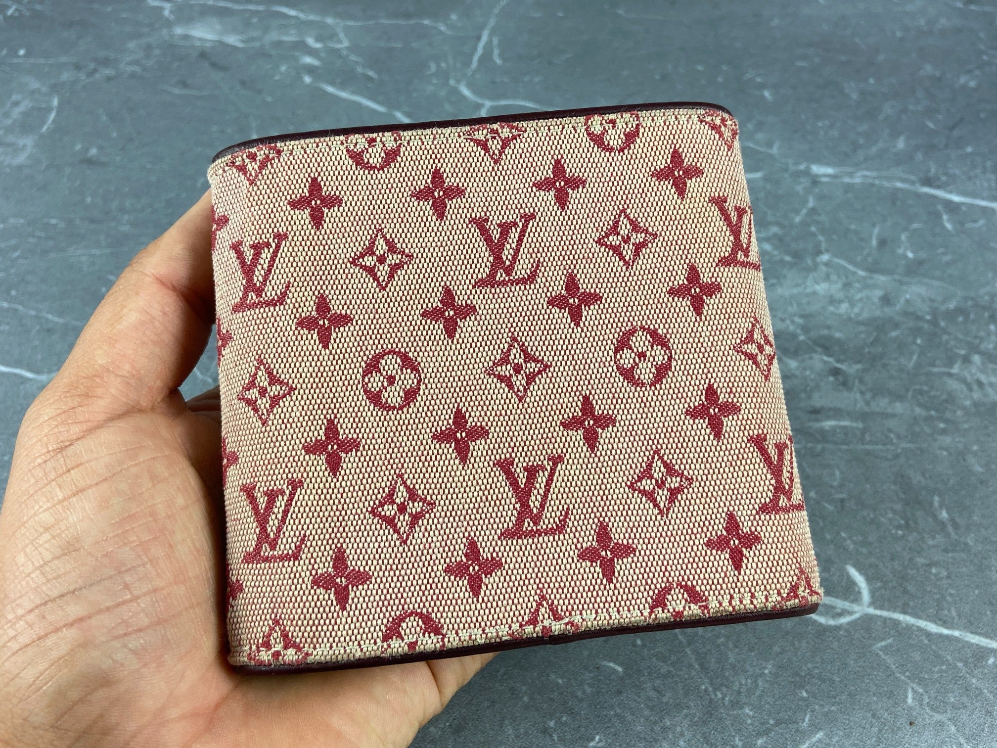Louis Vuitton Compact Wallet Cherry Mini Lin Monogram