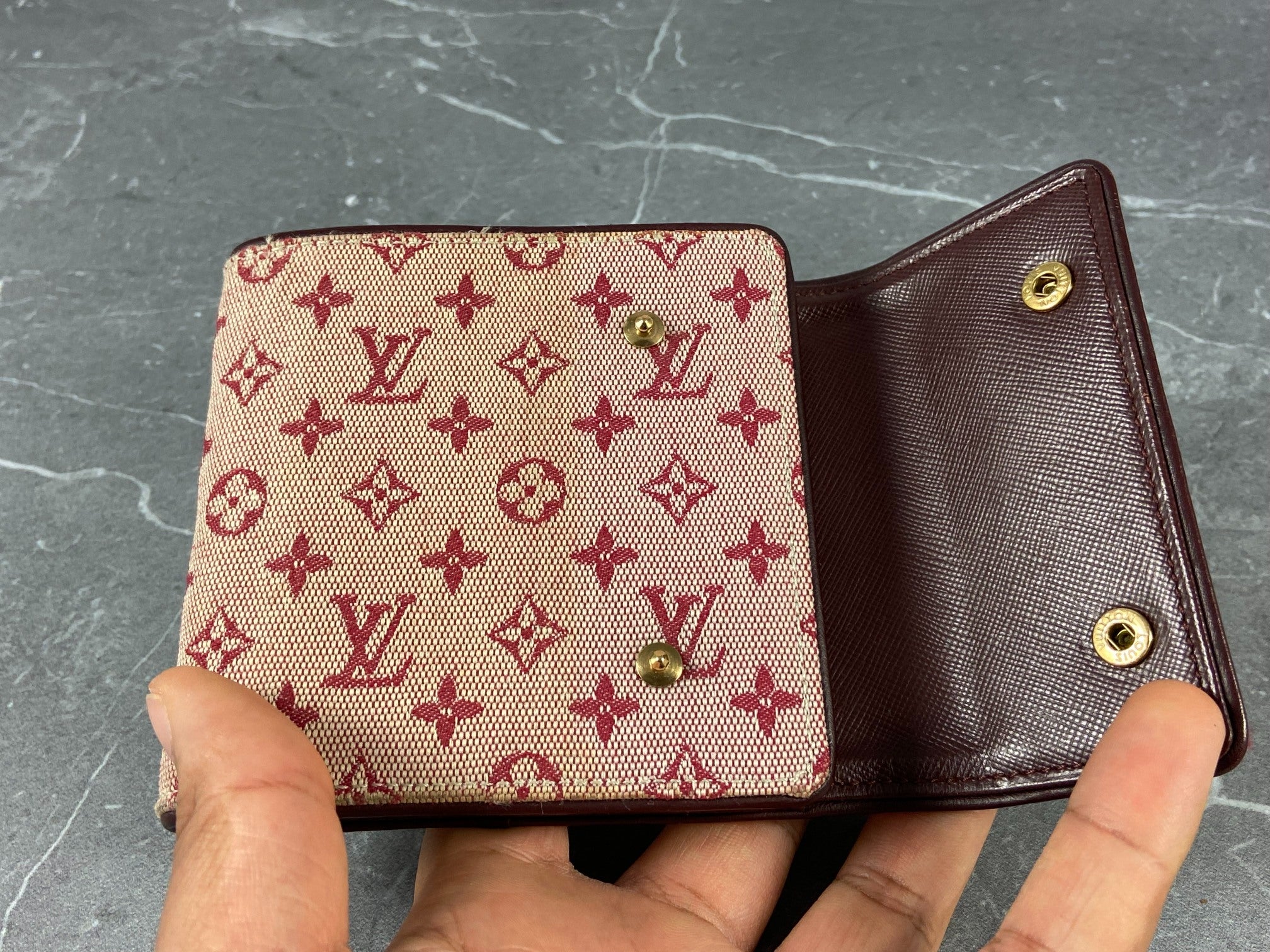 Louis Vuitton Compact Wallet Cherry Mini Lin Monogram