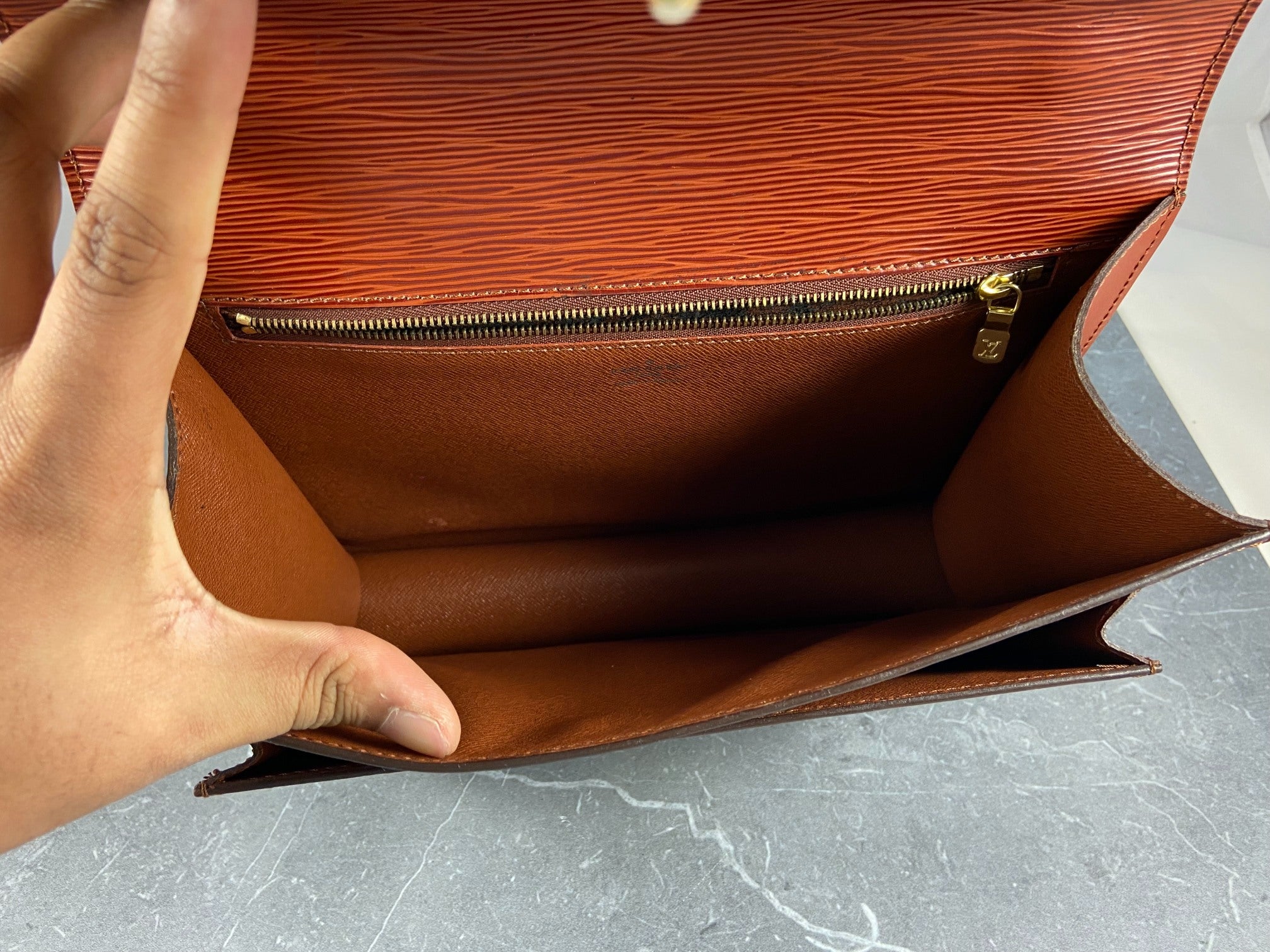 Louis Vuitton Monceau 28 Brown Epi Leather