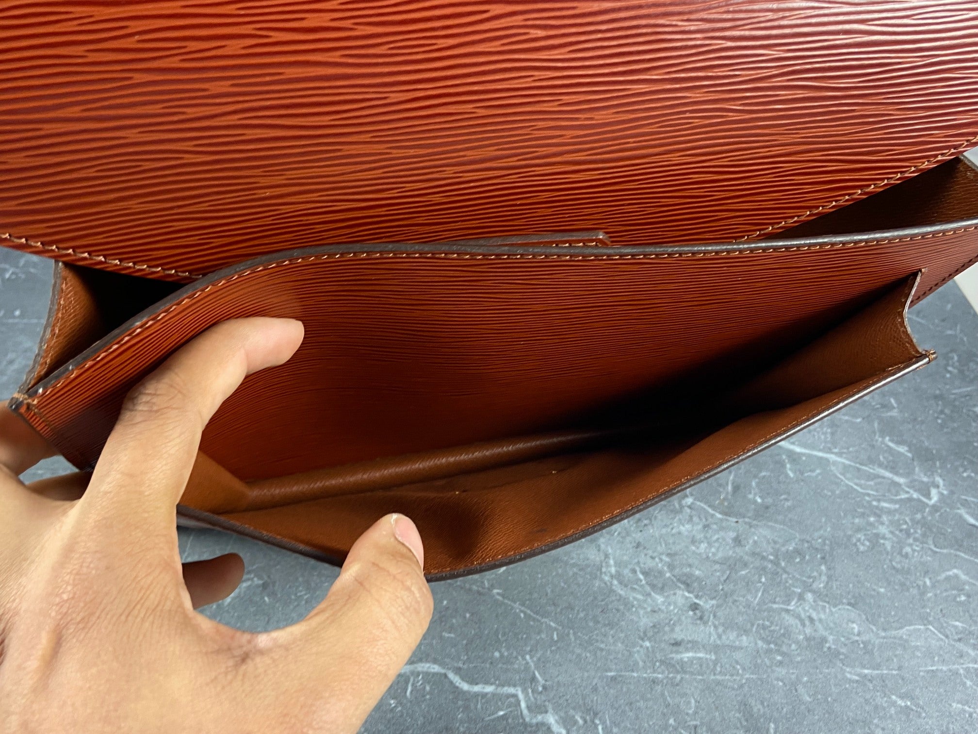 Louis Vuitton Monceau 28 Brown Epi Leather