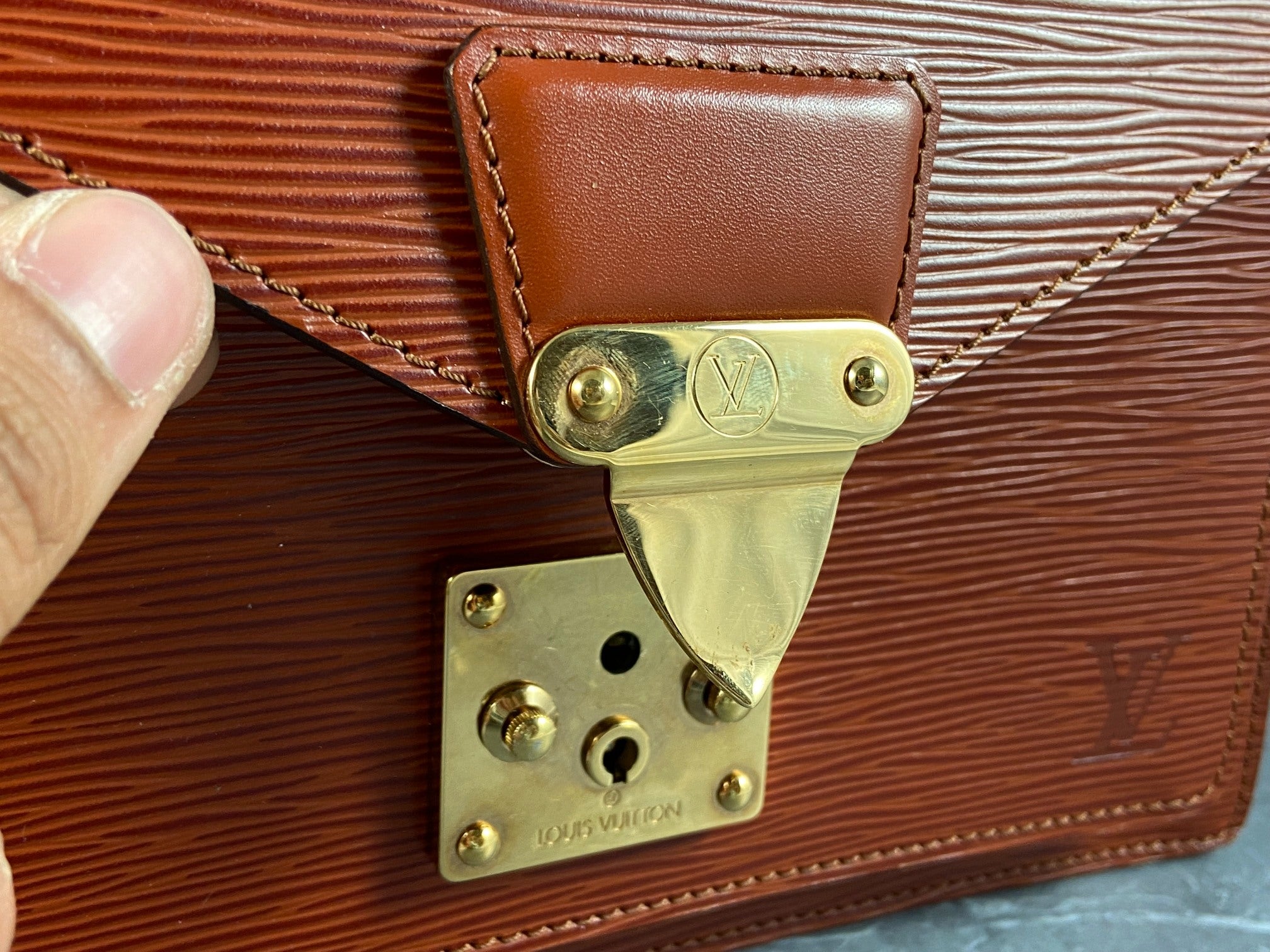 Louis Vuitton Monceau 28 Brown Epi Leather