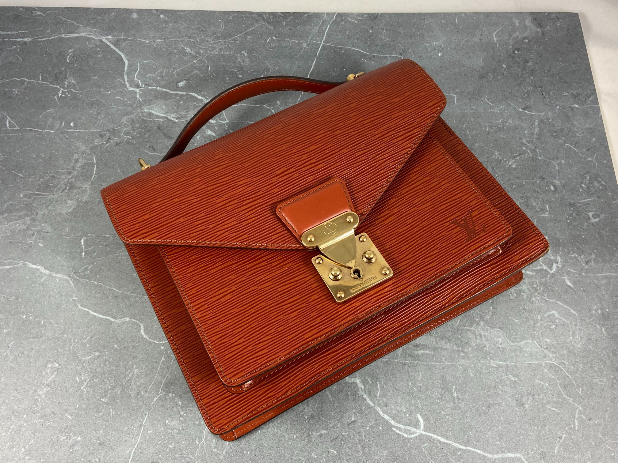 Louis Vuitton Monceau 28 Brown Epi Leather