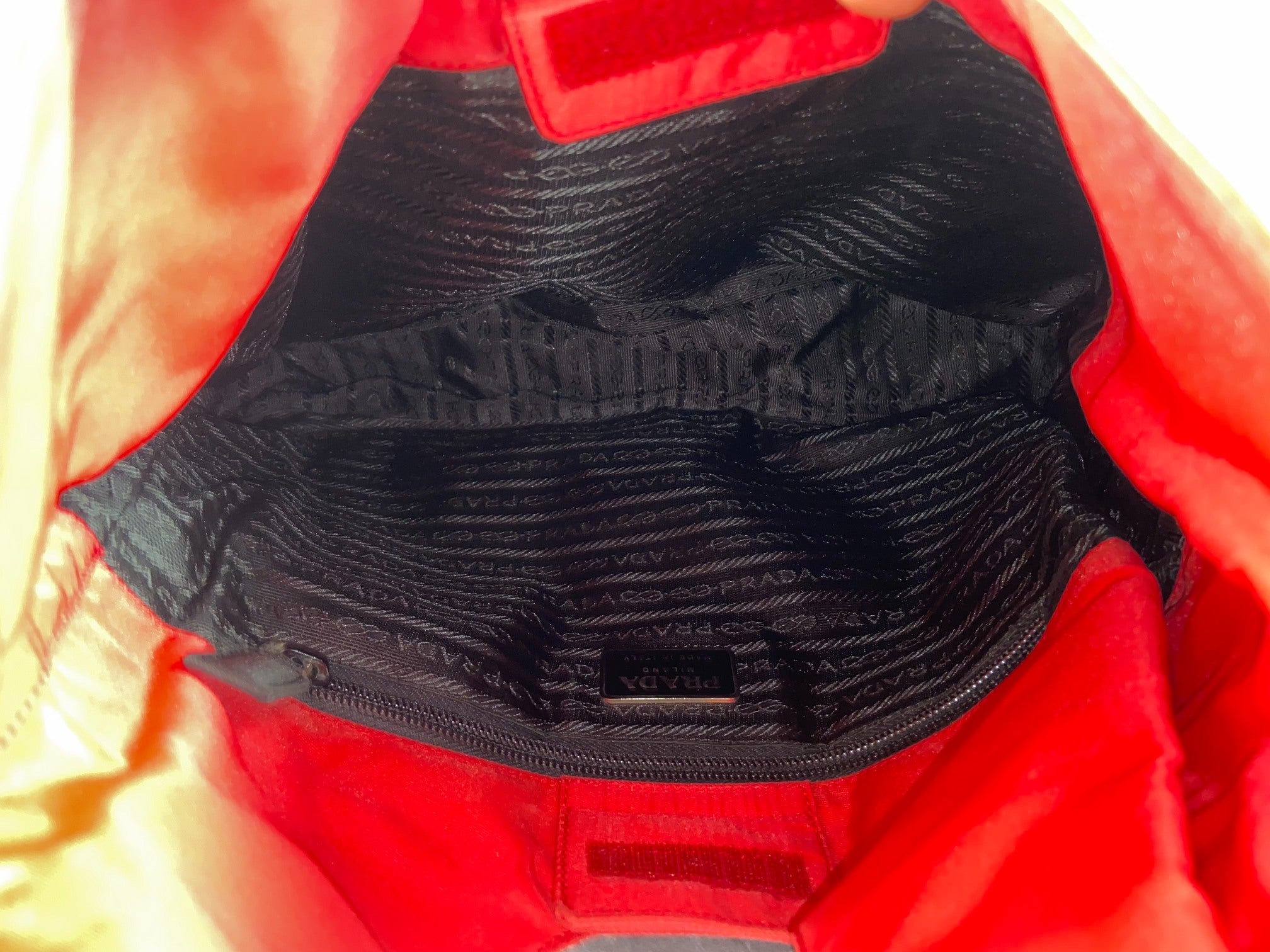 Prada Tessuto Asimmet Hand / Shoulder Bag Vermiglio