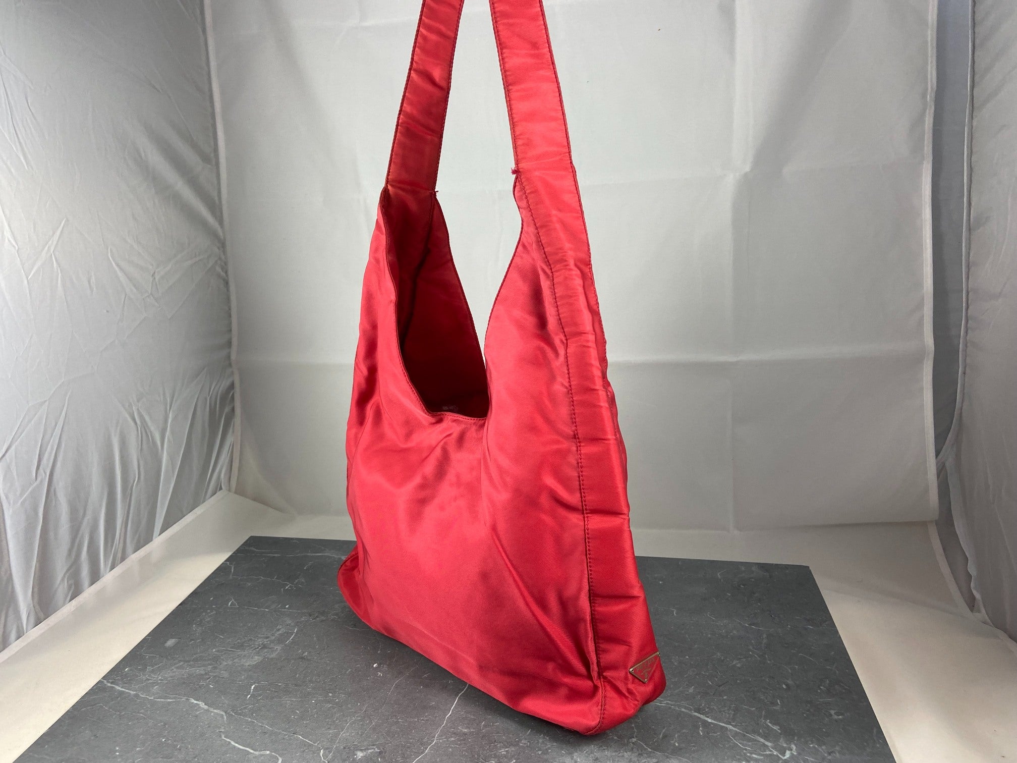 Prada Tessuto Asimmet Hand / Shoulder Bag Vermiglio