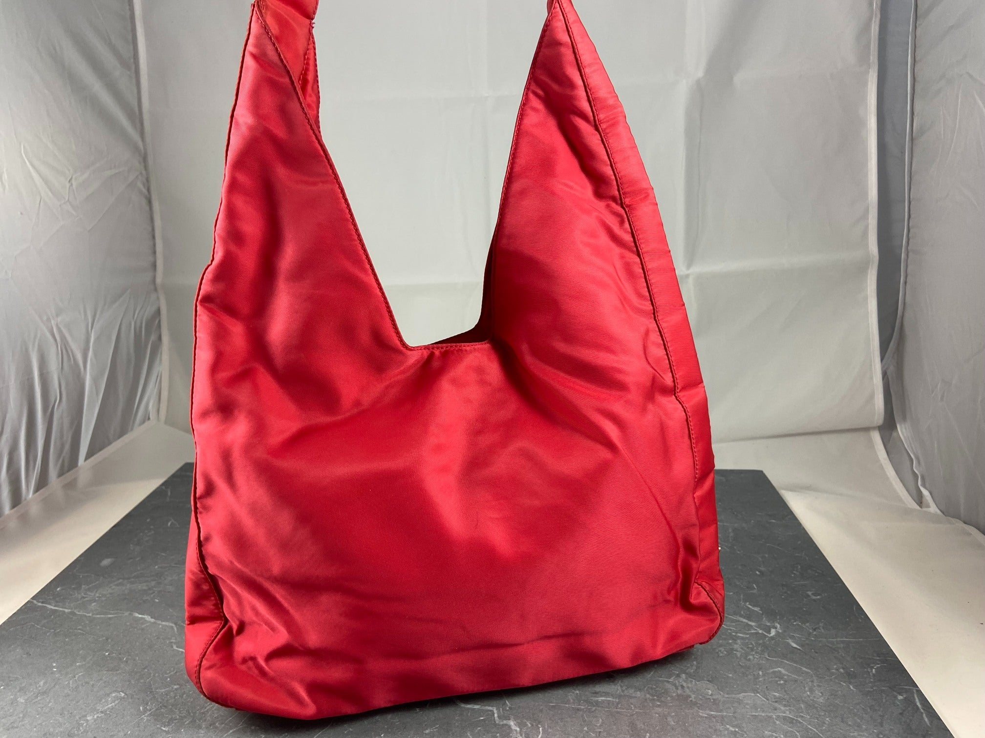 Prada Tessuto Asimmet Hand / Shoulder Bag Vermiglio