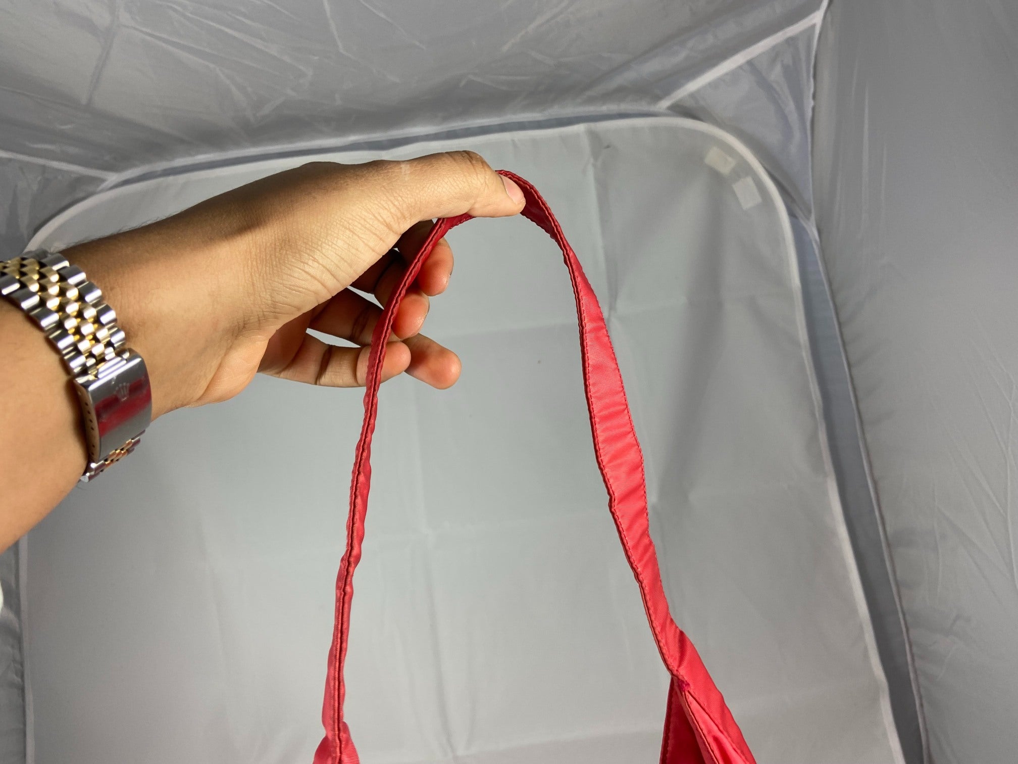 Prada Tessuto Asimmet Hand / Shoulder Bag Vermiglio