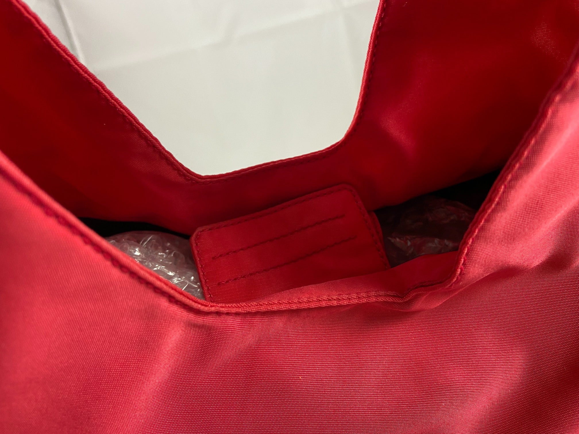 Prada Tessuto Asimmet Hand / Shoulder Bag Vermiglio