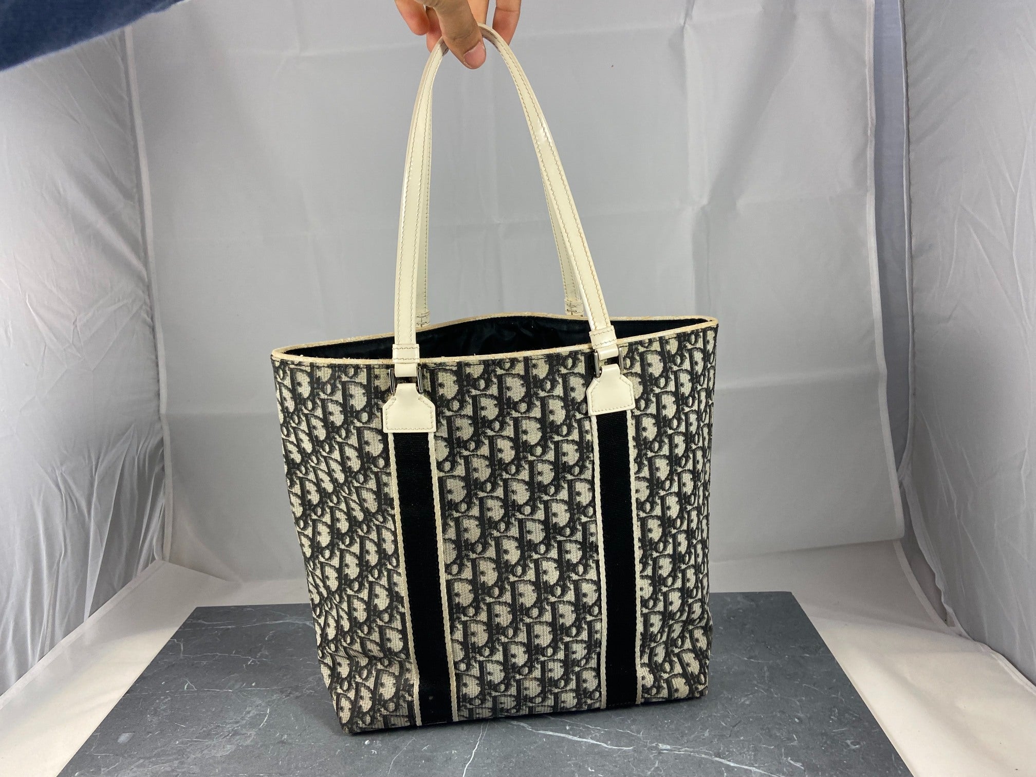 Christian Dior Hand / Shoulder Bag Black Trotter Monogram