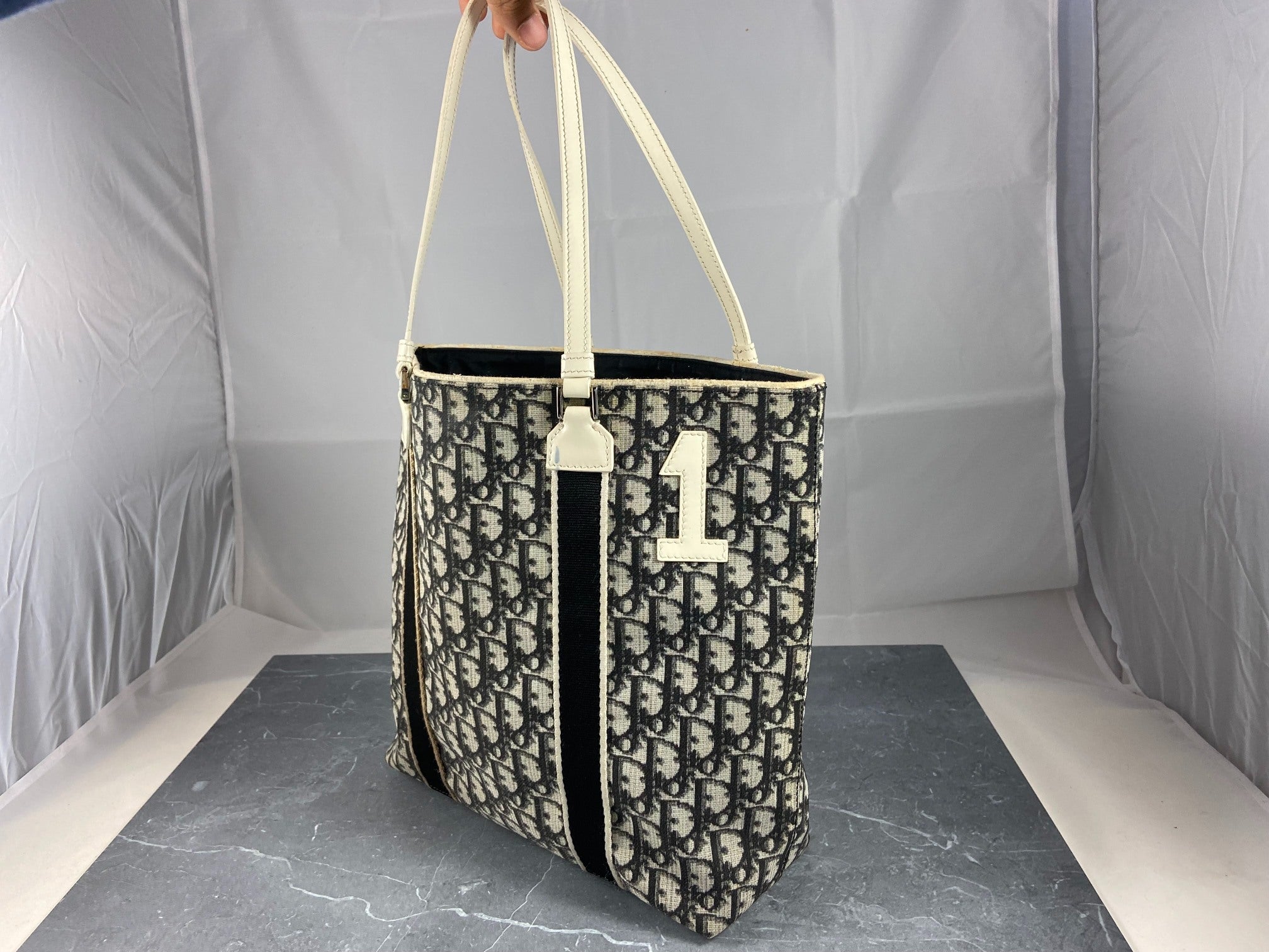 Christian Dior Hand / Shoulder Bag Black Trotter Monogram