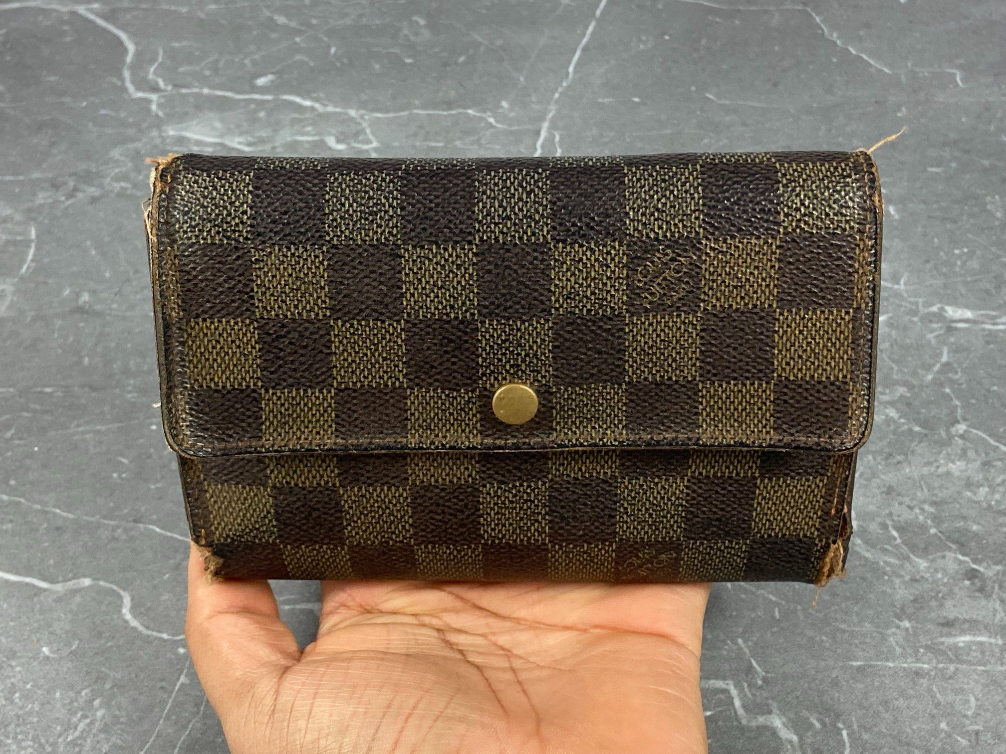 Louis Vuitton Porte Tresor Etui Wallet Damier Ebene Canvas