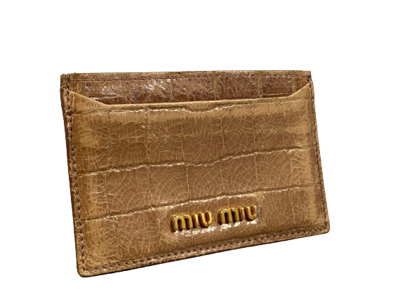 Miu Miu Cardholder Beige Crocodile Pattern