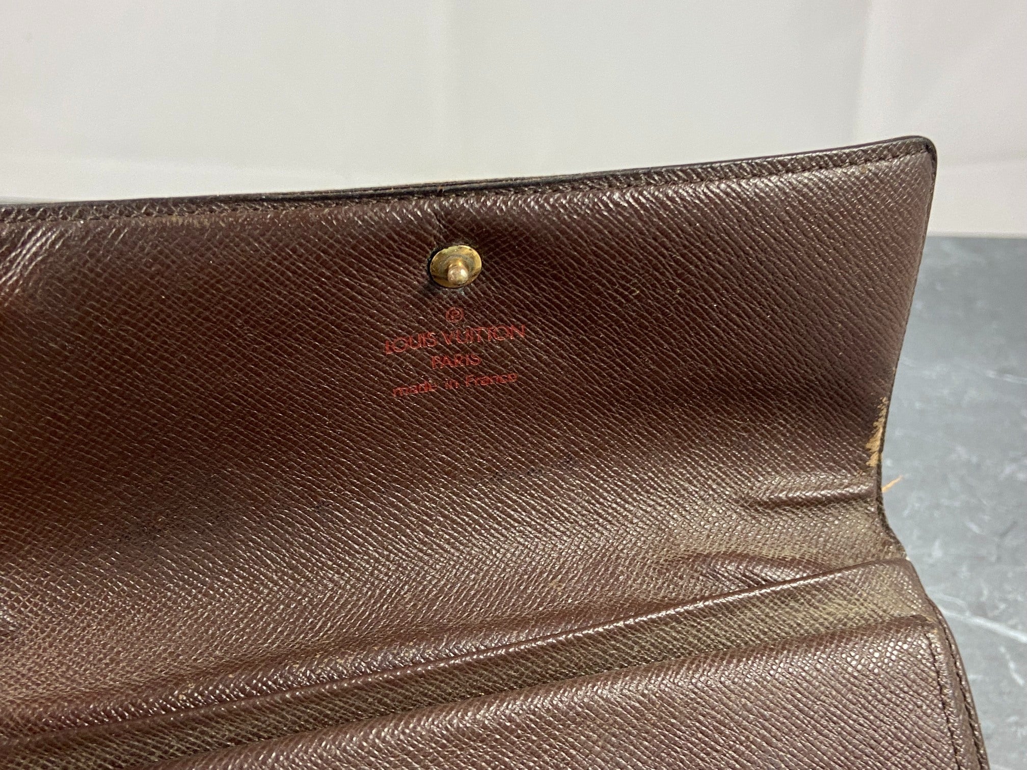 Louis Vuitton Porte Tresor Etui Wallet Damier Ebene Canvas