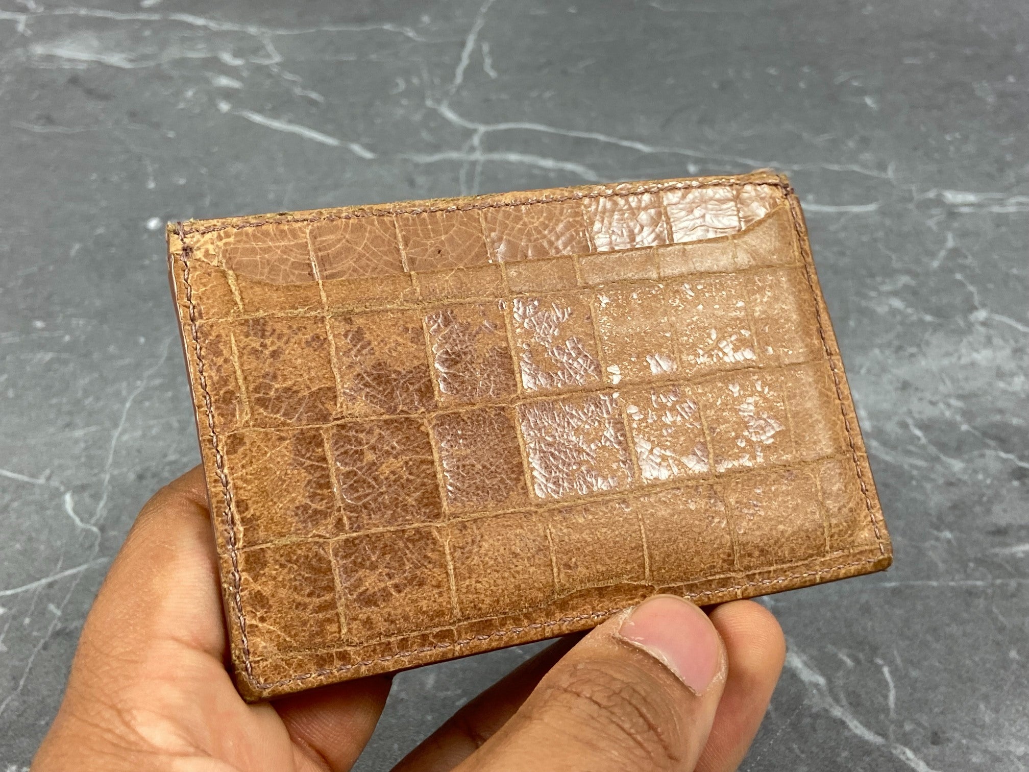 Miu Miu Cardholder Beige Crocodile Pattern