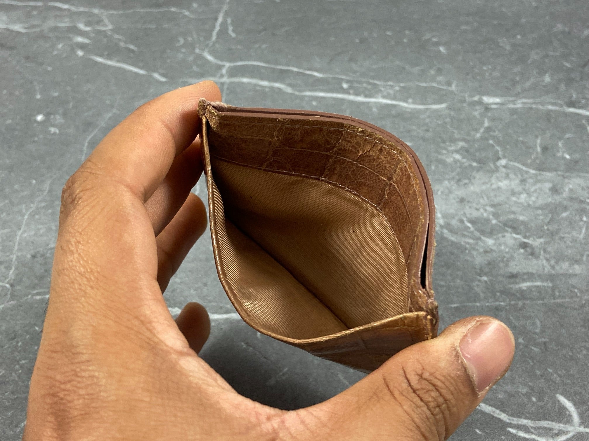 Miu Miu Cardholder Beige Crocodile Pattern