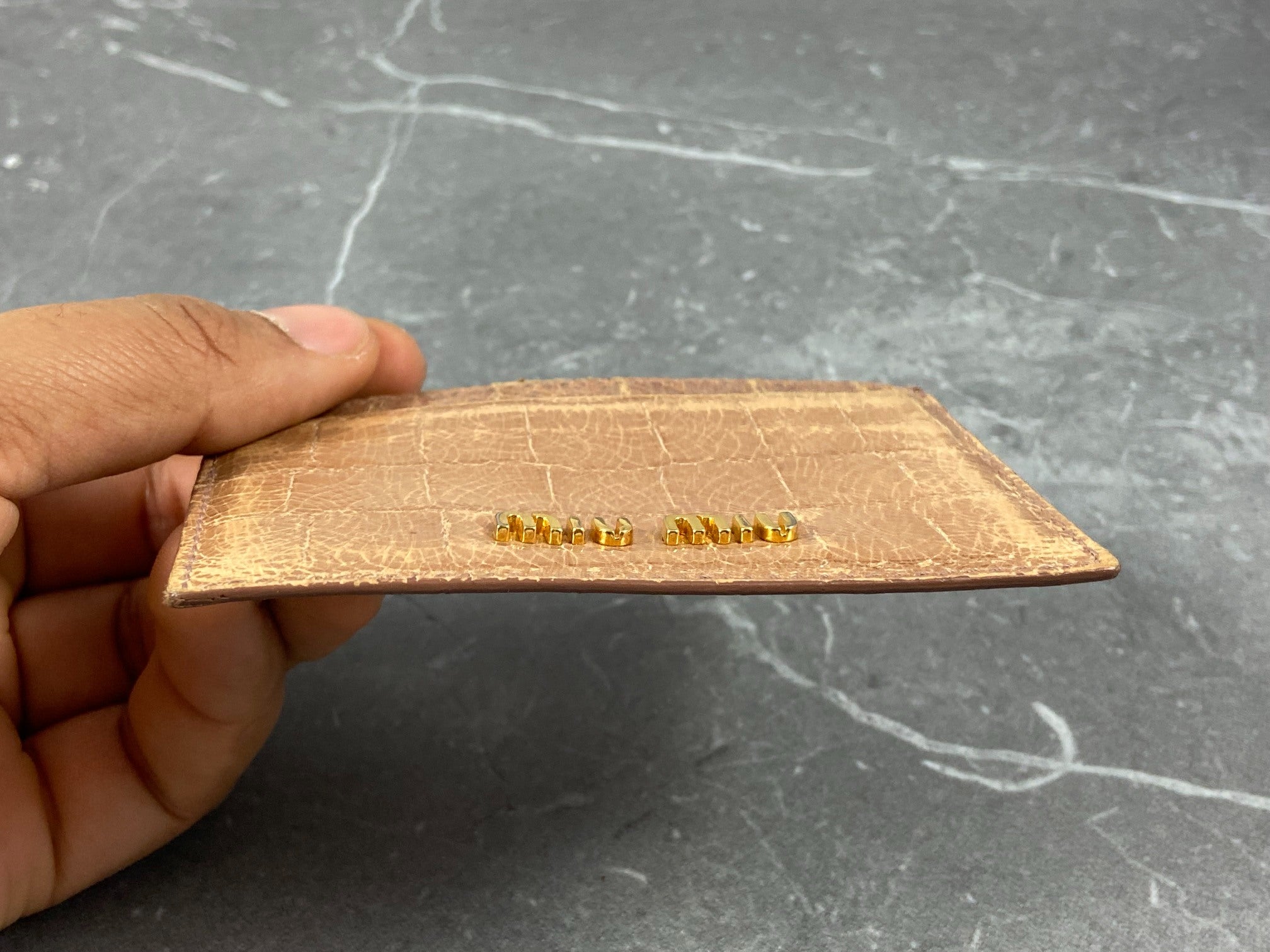 Miu Miu Cardholder Beige Crocodile Pattern