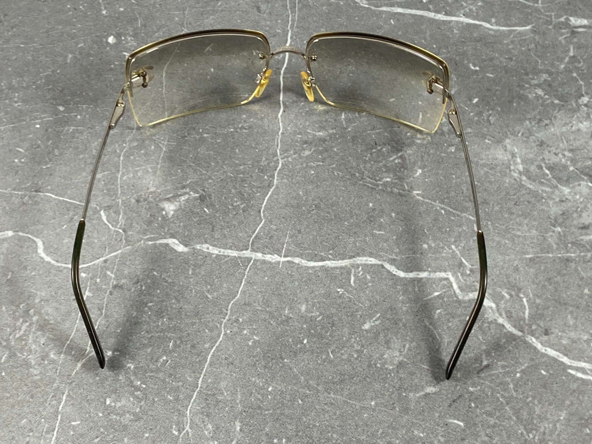 Chanel 4092-B Rimless Crystal CC Shades Silver Tone